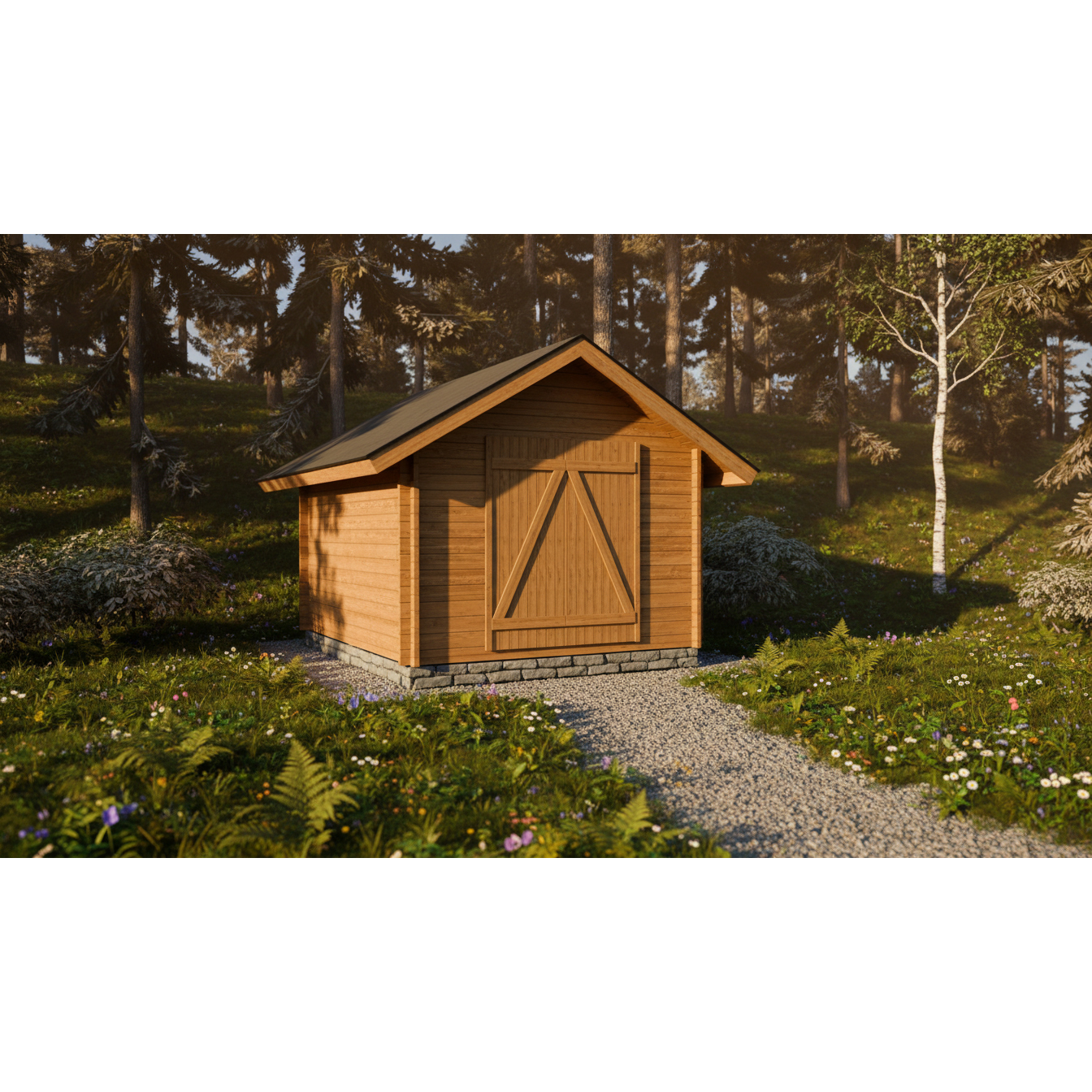 Timmerförråd LP Garden S-M (10m²) Rak Vägg