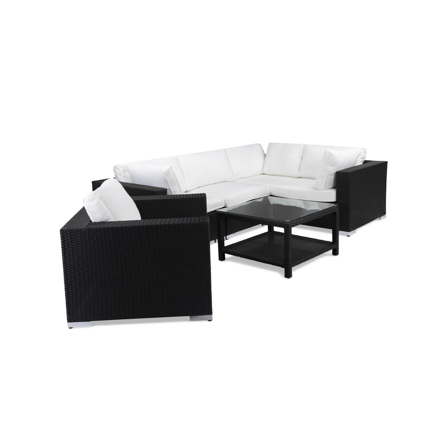 Loungegrupp Comfort Garden Bahamas 5-sits Hörn med Fåtölj och Bord 75x75