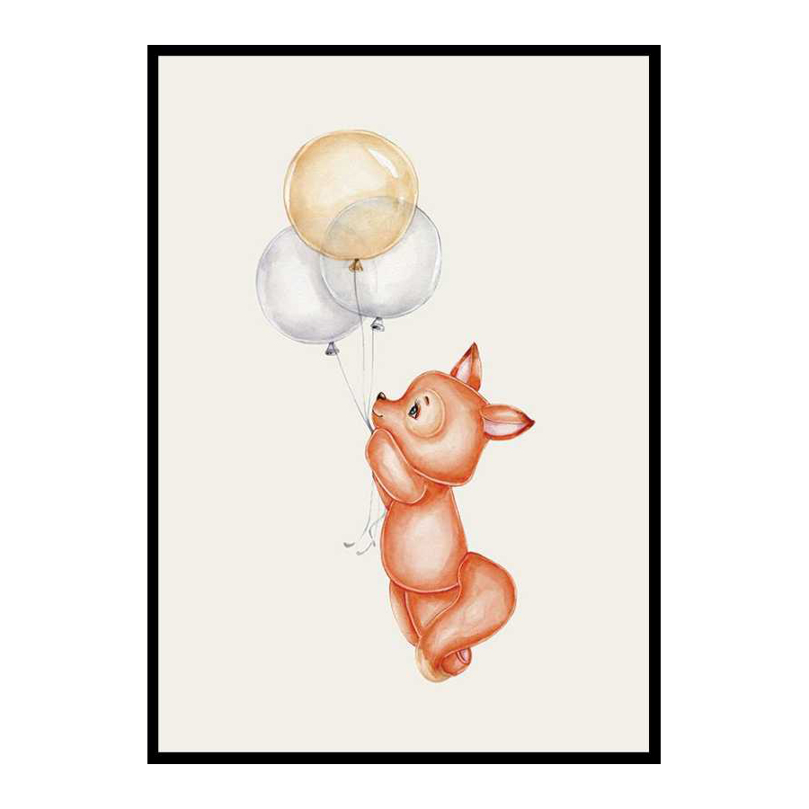 Poster Gallerix Fox With Balloons