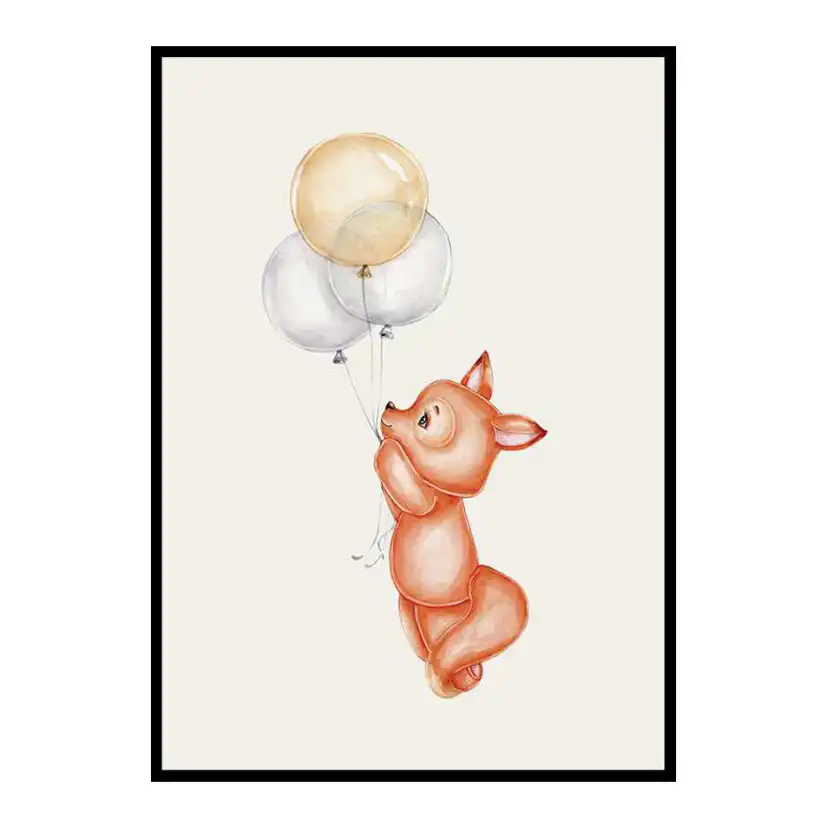 Poster Gallerix Fox With Balloons