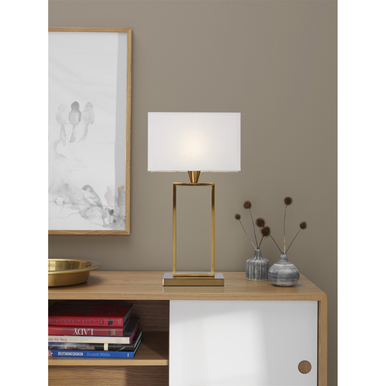 Bordslampa Cottex Kensington H50 cm Metallfot med Textilskärm