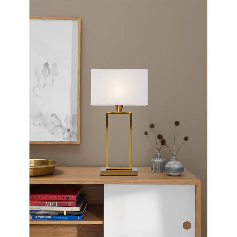 Bordslampa Cottex Kensington H50 cm Metallfot med Textilskärm