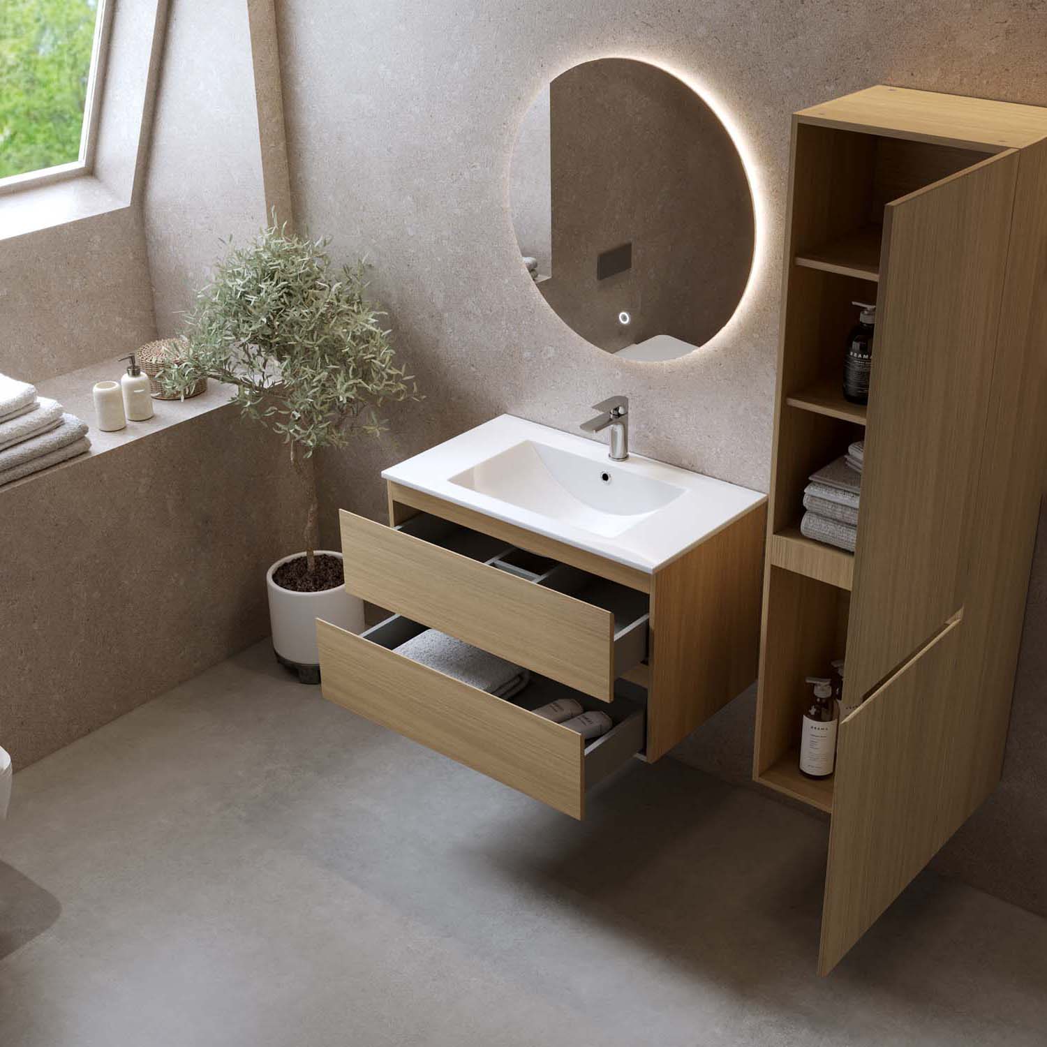Tvättställsskåp Bathlife Eufori Ljus Ek