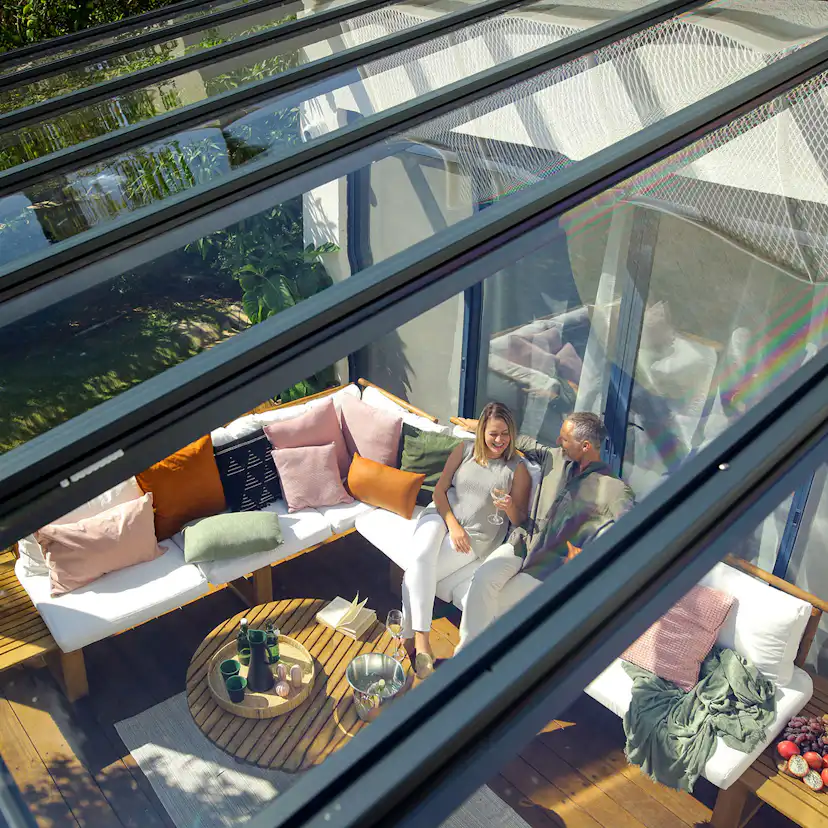 STOCKHOLM PATIO COVER 3.4X6.6 GREY CLEAR 3,4 x 6,6 m