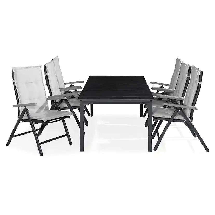 Matgrupp Comfort Garden Tunis 205x90 med 6 Positionsstolar Monaco Lyx och Dyna