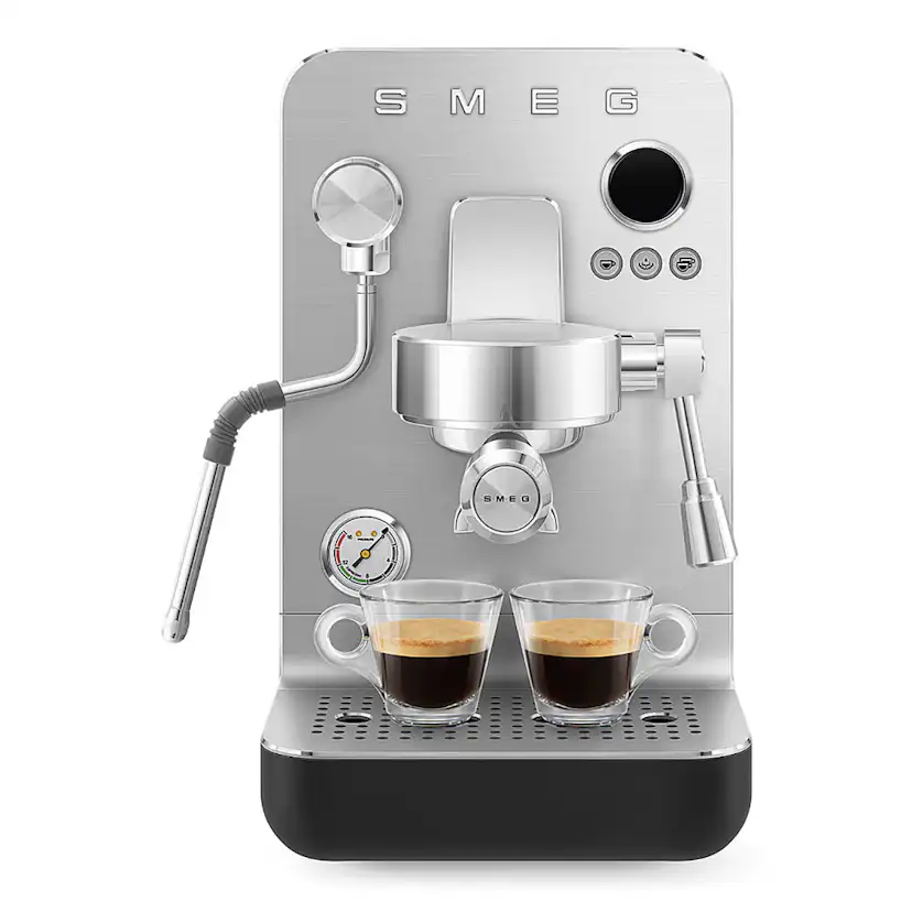Espressomaskin Smeg EMC02BLMEU Minipro Manuell Svart med Mjölkskummare
