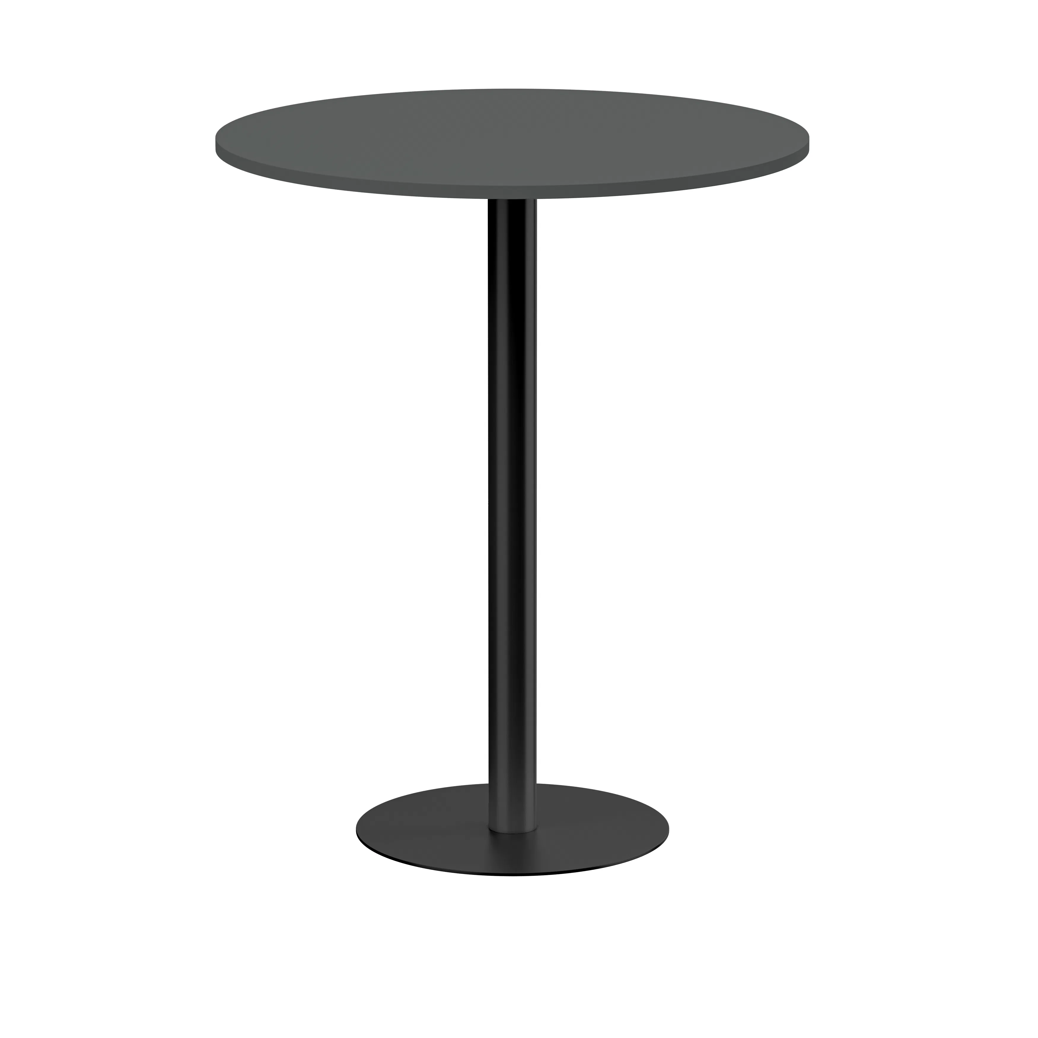 Pelarbord diam 900 H1100 mörkgrå laminat/svart Mörkgrå/Svart