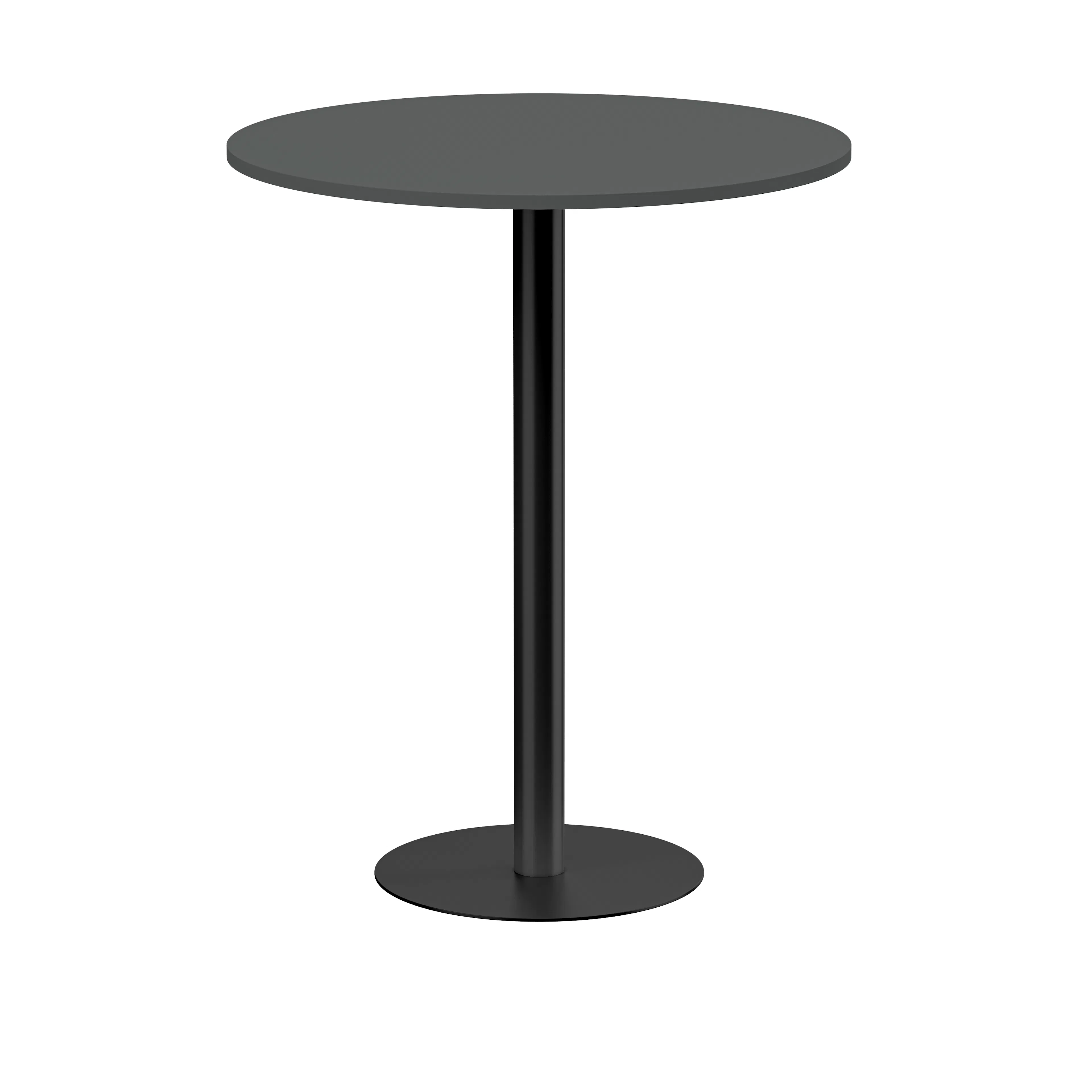 Pelarbord diam 900 H1100 mörkgrå laminat/svart Mörkgrå/Svart