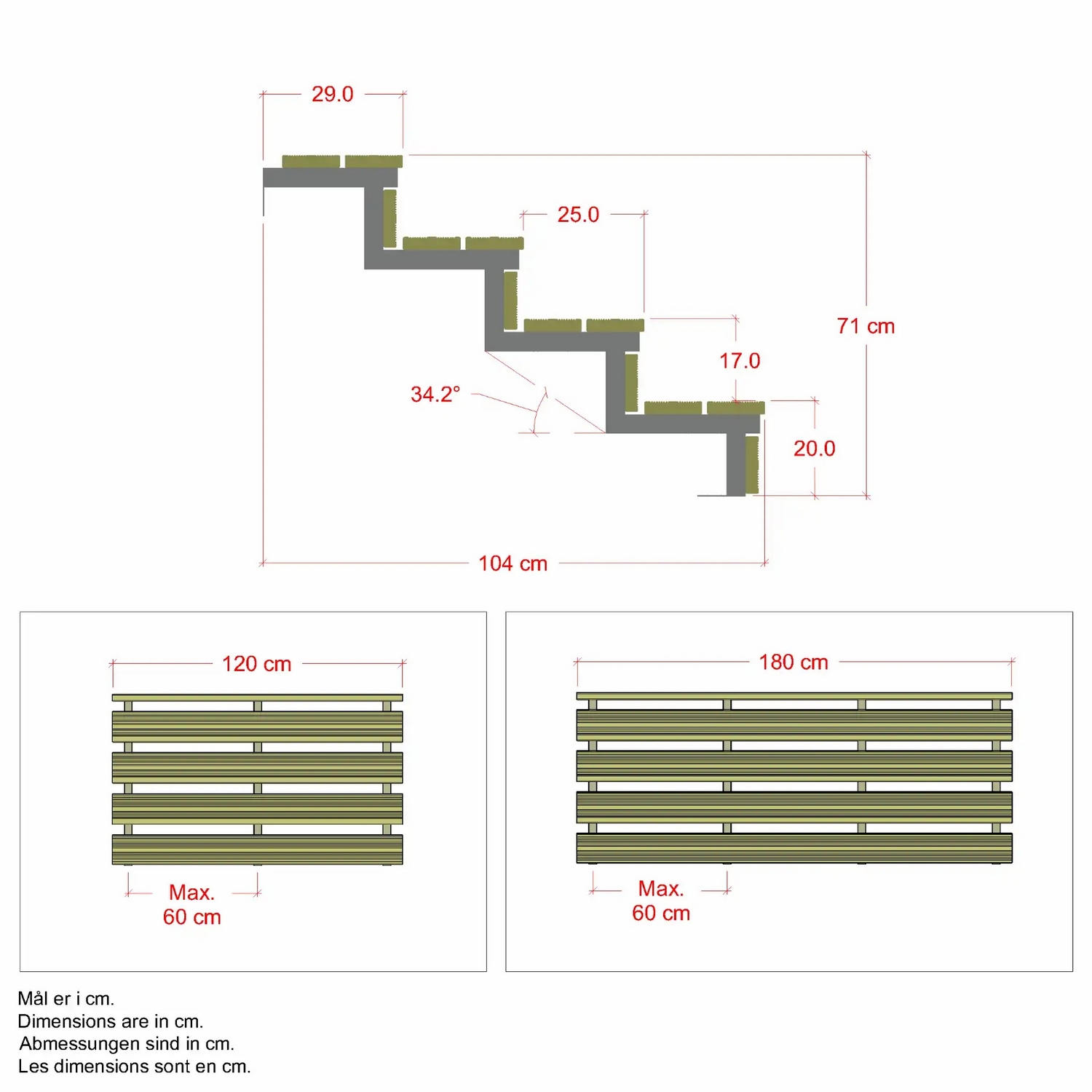 Terrasstrappa PLUS 34,2-120 Grader 5464