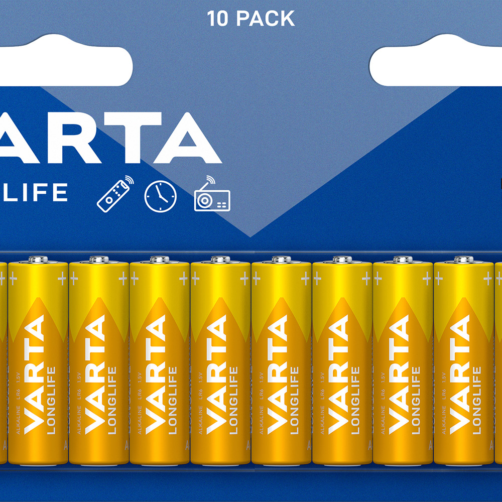 Batteri VARTA Alkaliska Longlife LR6/AA 10-Pack