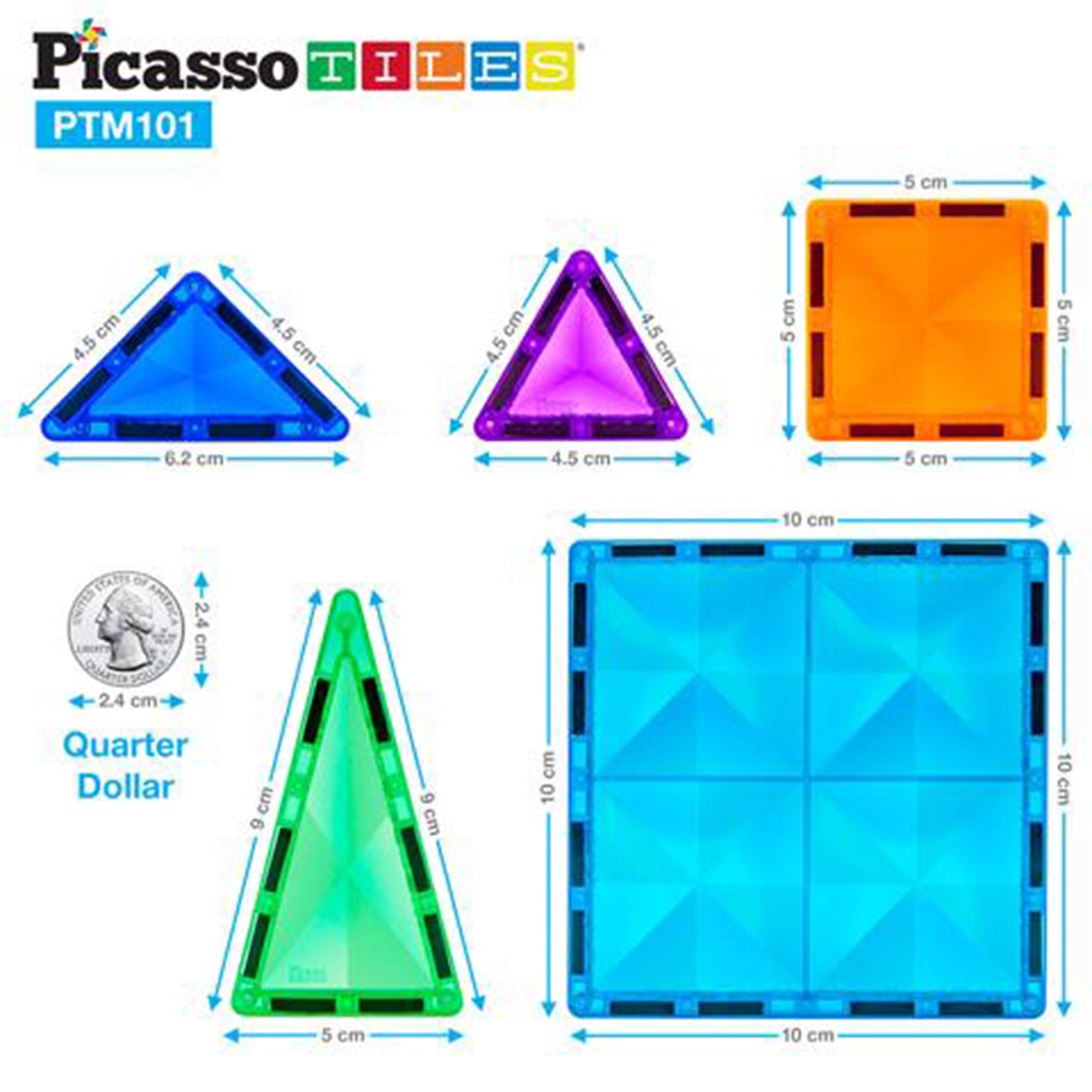 Magnetplattor Picasso Tiles 101 bitar Mini