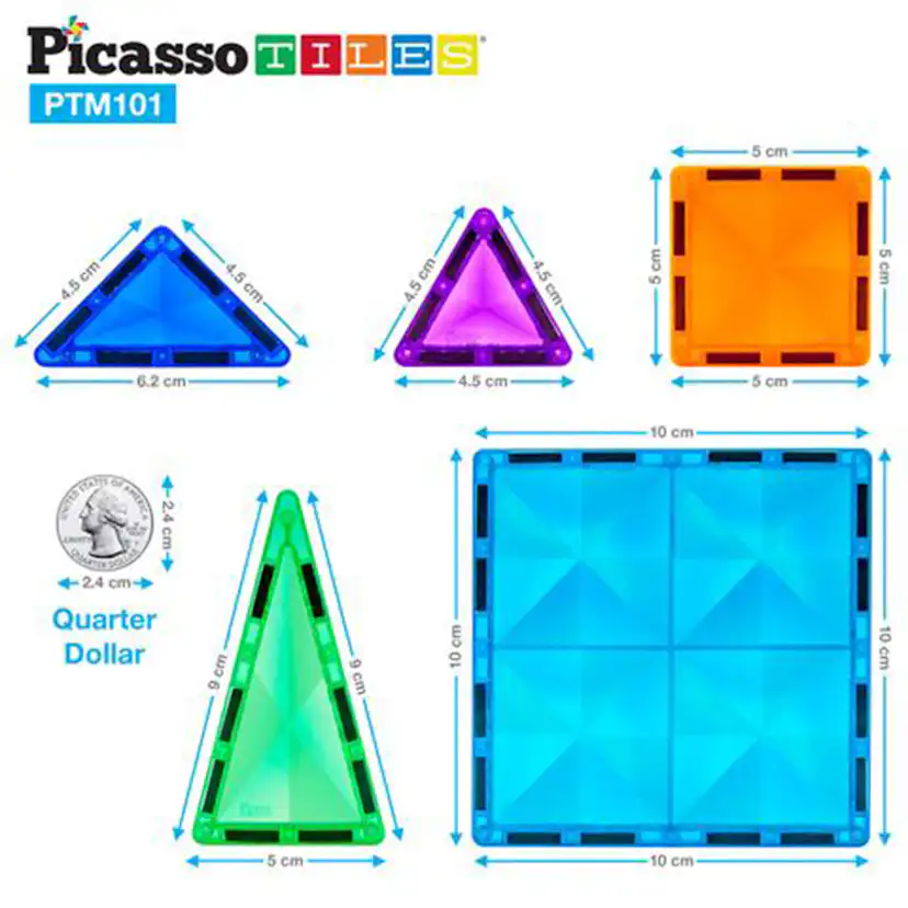 Magnetplattor Picasso Tiles 101 bitar Mini