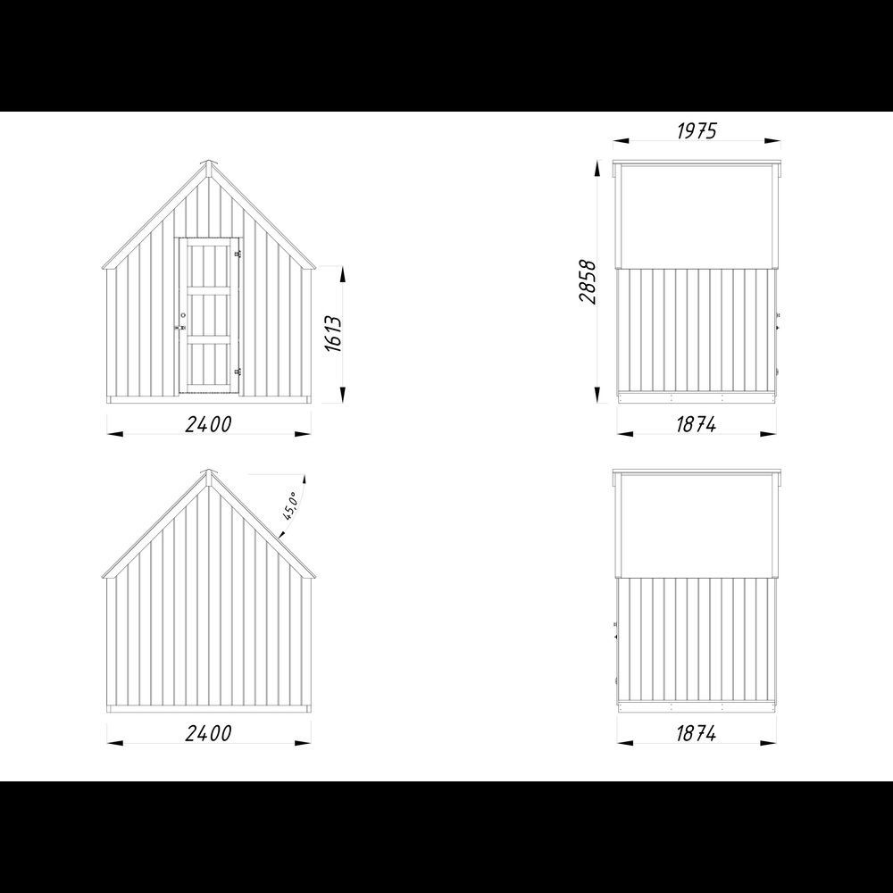 Förråd Palmako Emilia 4,4 m² (inv 4,0 m²)