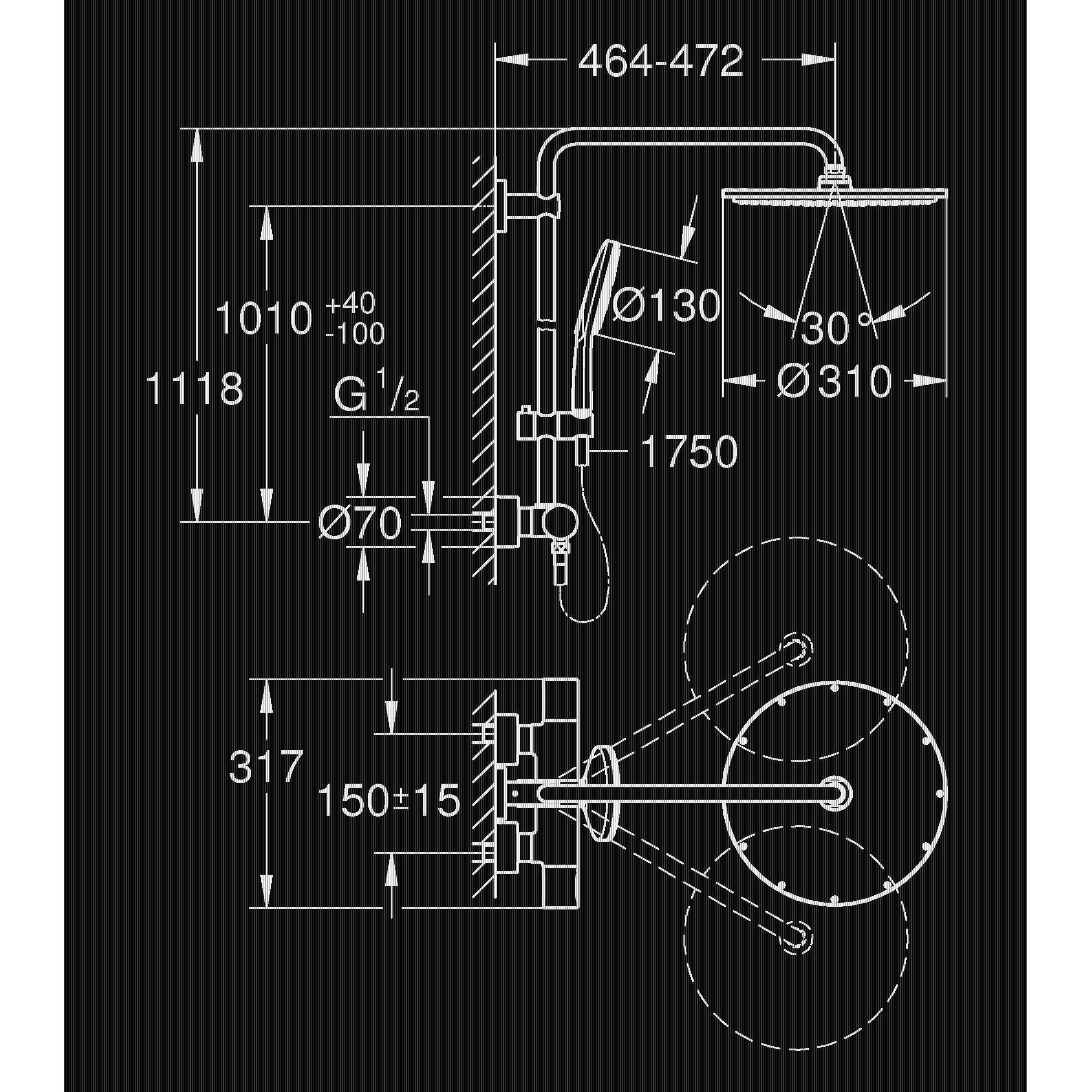 Takduschset Grohe Rainshower 310 Cosmopolitan