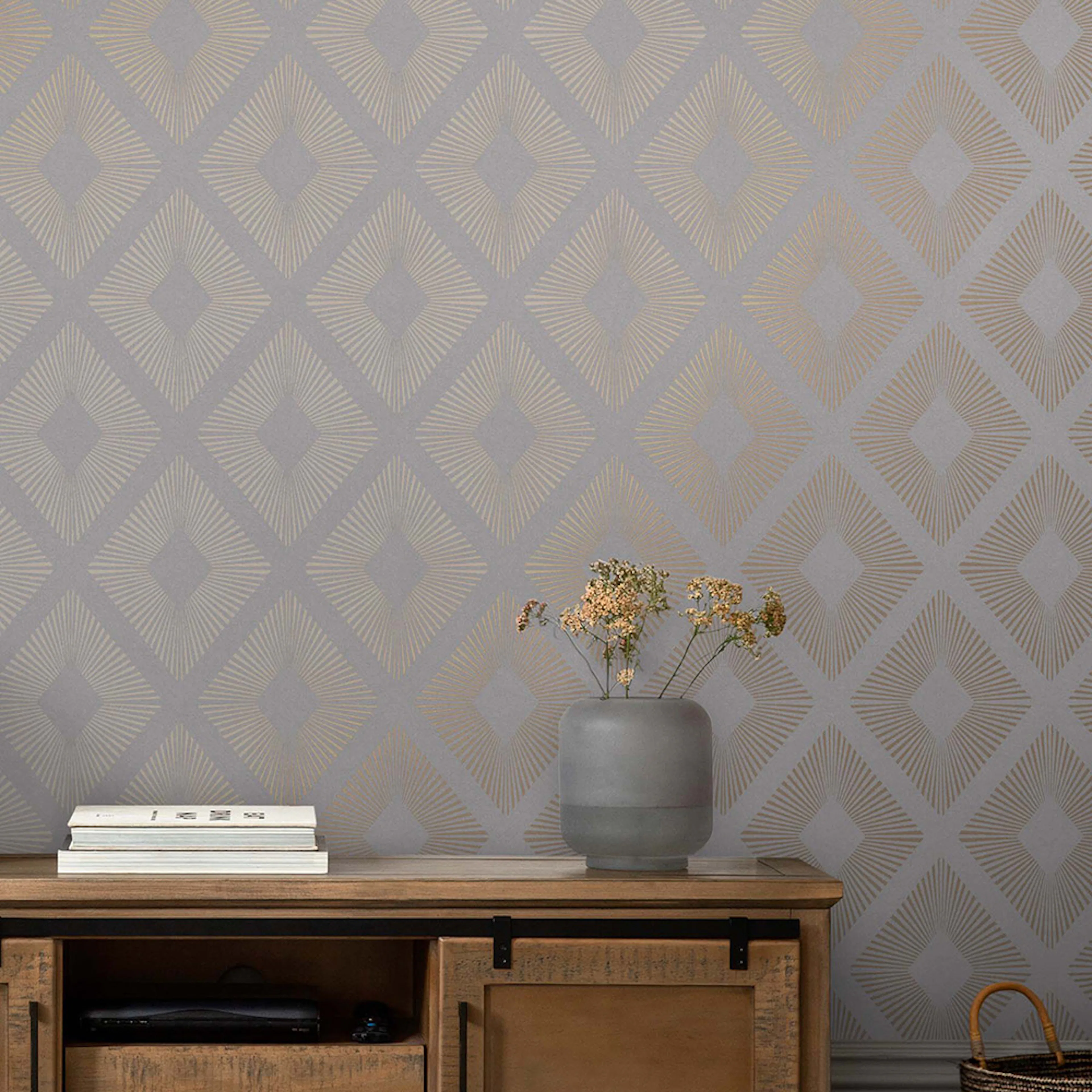 Tapet NEXT Deco Triangle Grey