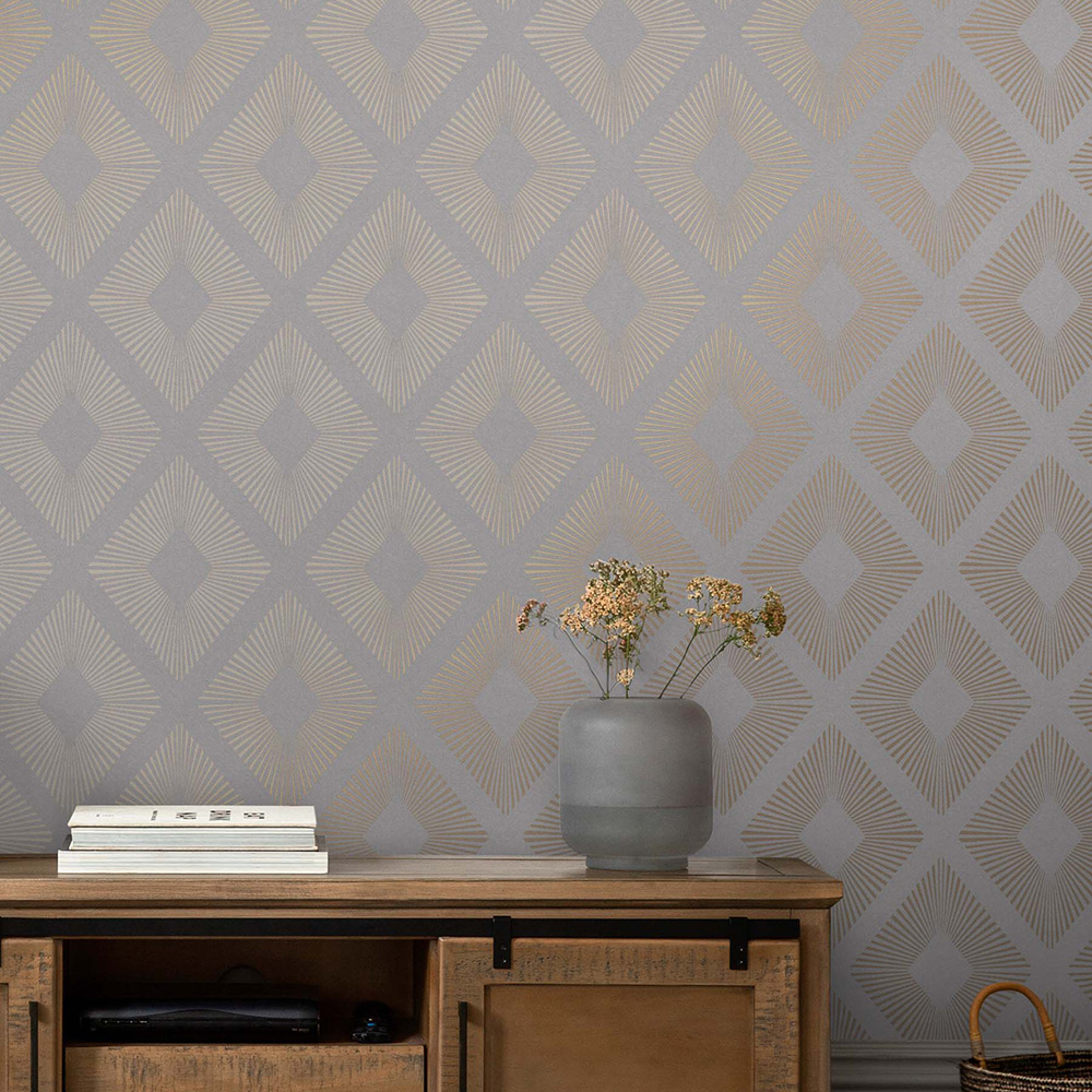 Tapet NEXT Deco Triangle Grey