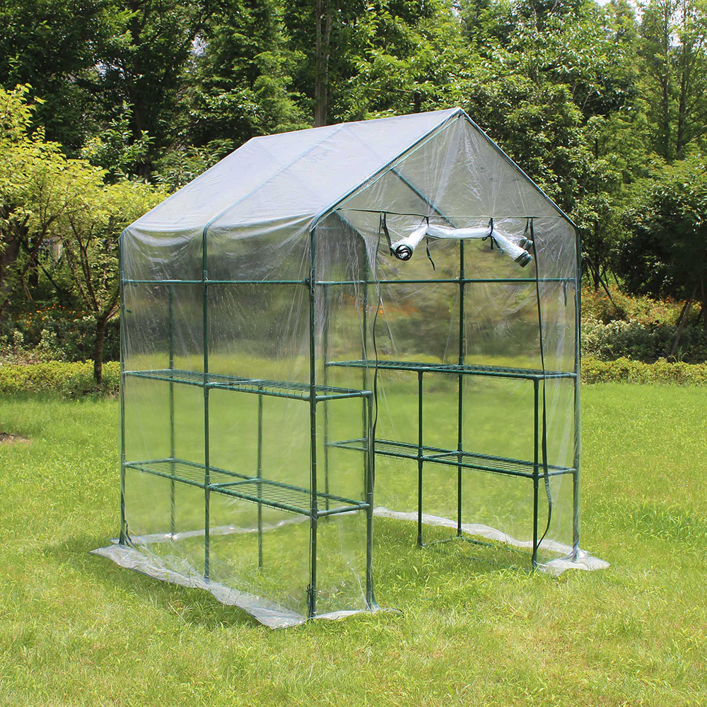 Plastväxthus Metalcraft 8 hyllor Transparent