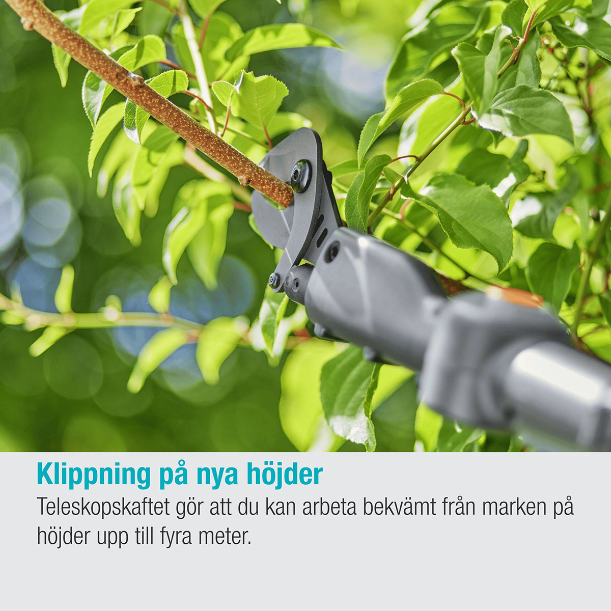 Teleskopisk Stångsax Gardena HighCut 250 Batteri P4A Komplett med Batteri och Laddare