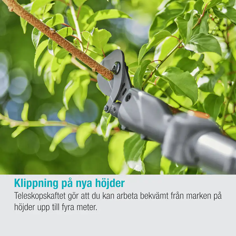 Teleskopisk Stångsax Gardena HighCut 250 Batteri P4A Komplett med Batteri och Laddare