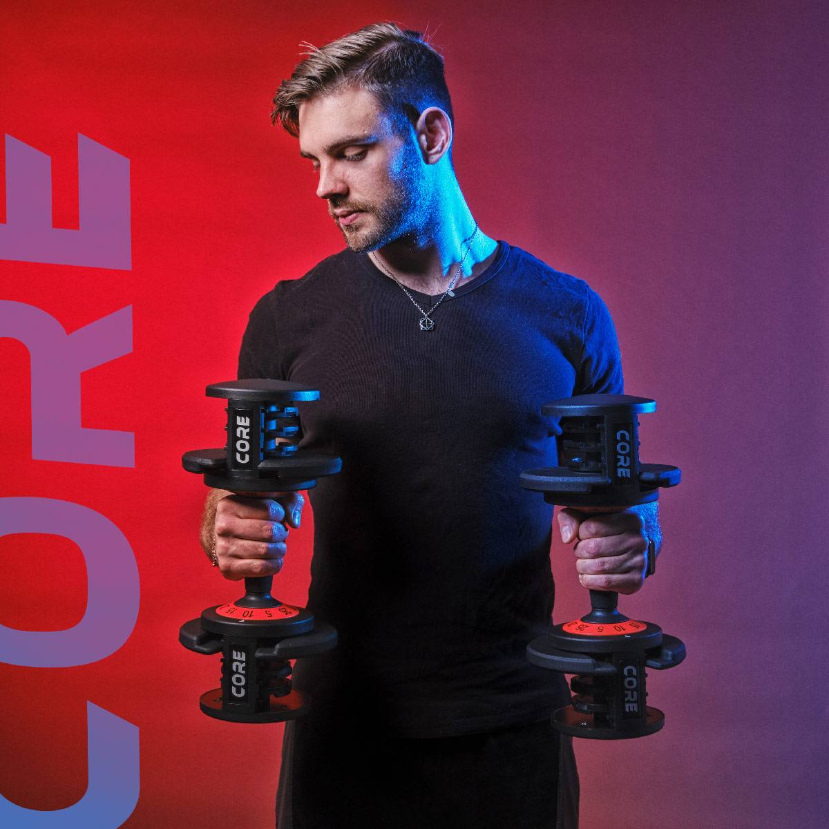 2 x hantlar Core 50 kg justerbar