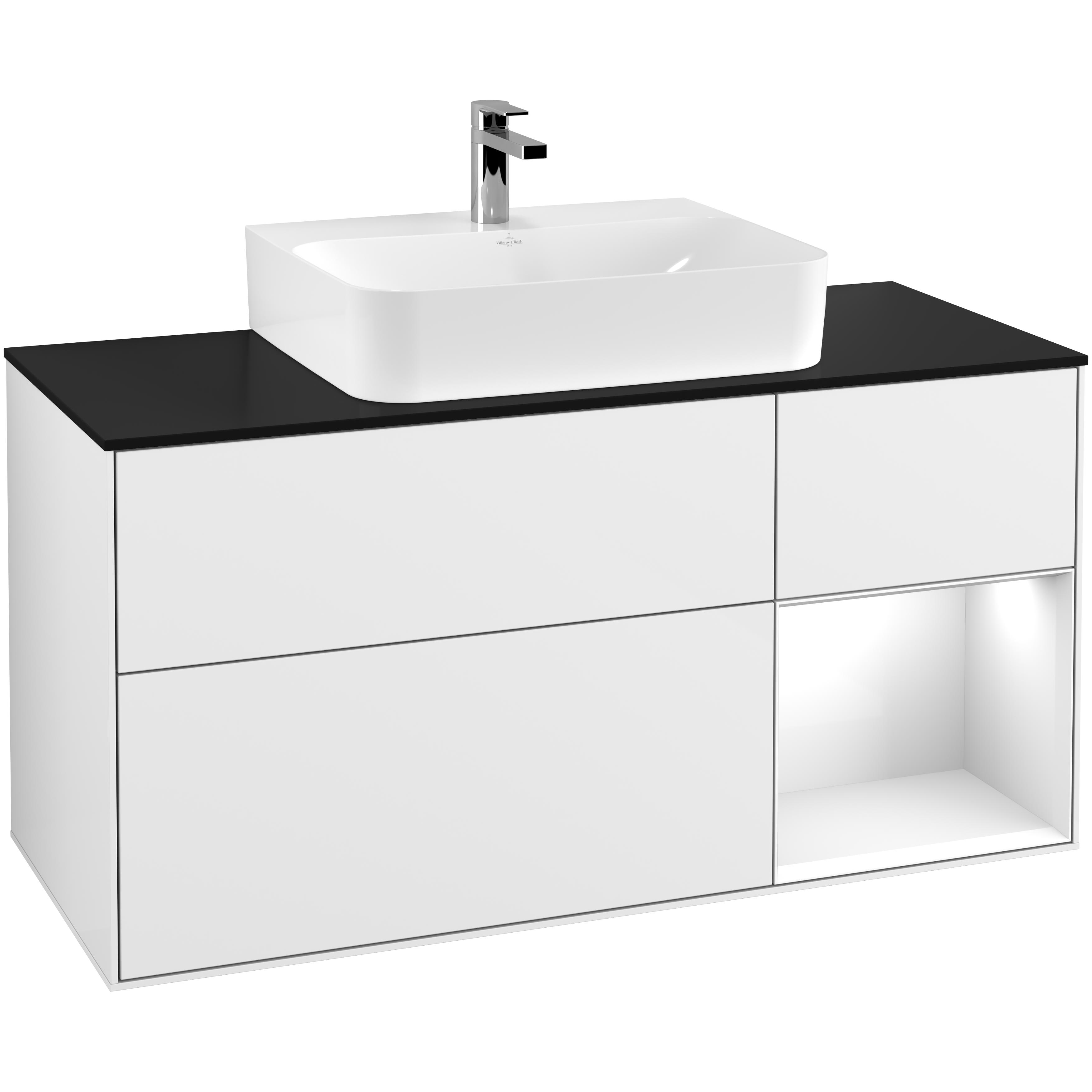 Tvättställsskåp Villeroy & Boch Finion med 3 Lådor Hylla och Bänkskiva för Centrerat Tvättställ