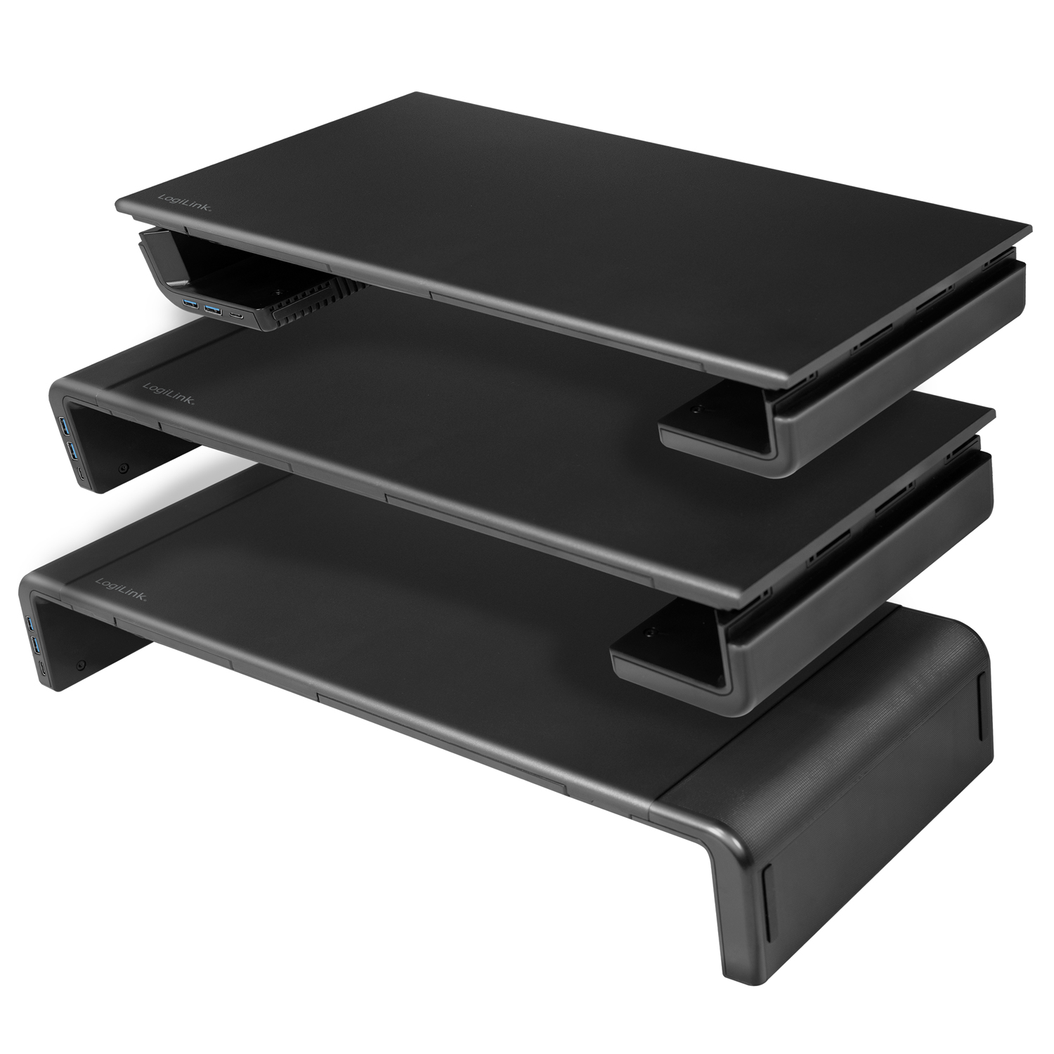 Monitorställ LogiLink 63 cm med USB-hub 3-port