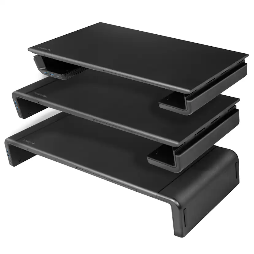 Monitorställ LogiLink 63 cm med USB-hub 3-port