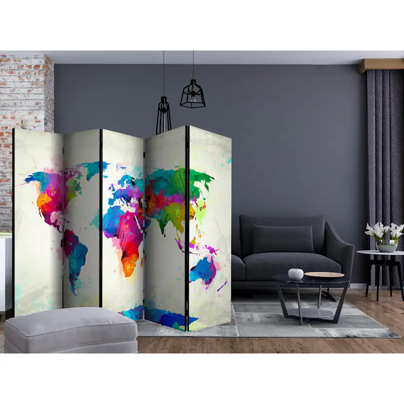 Rumsavdelare Skärmvägg Arkiio The Map of Happiness II 225x172 cm