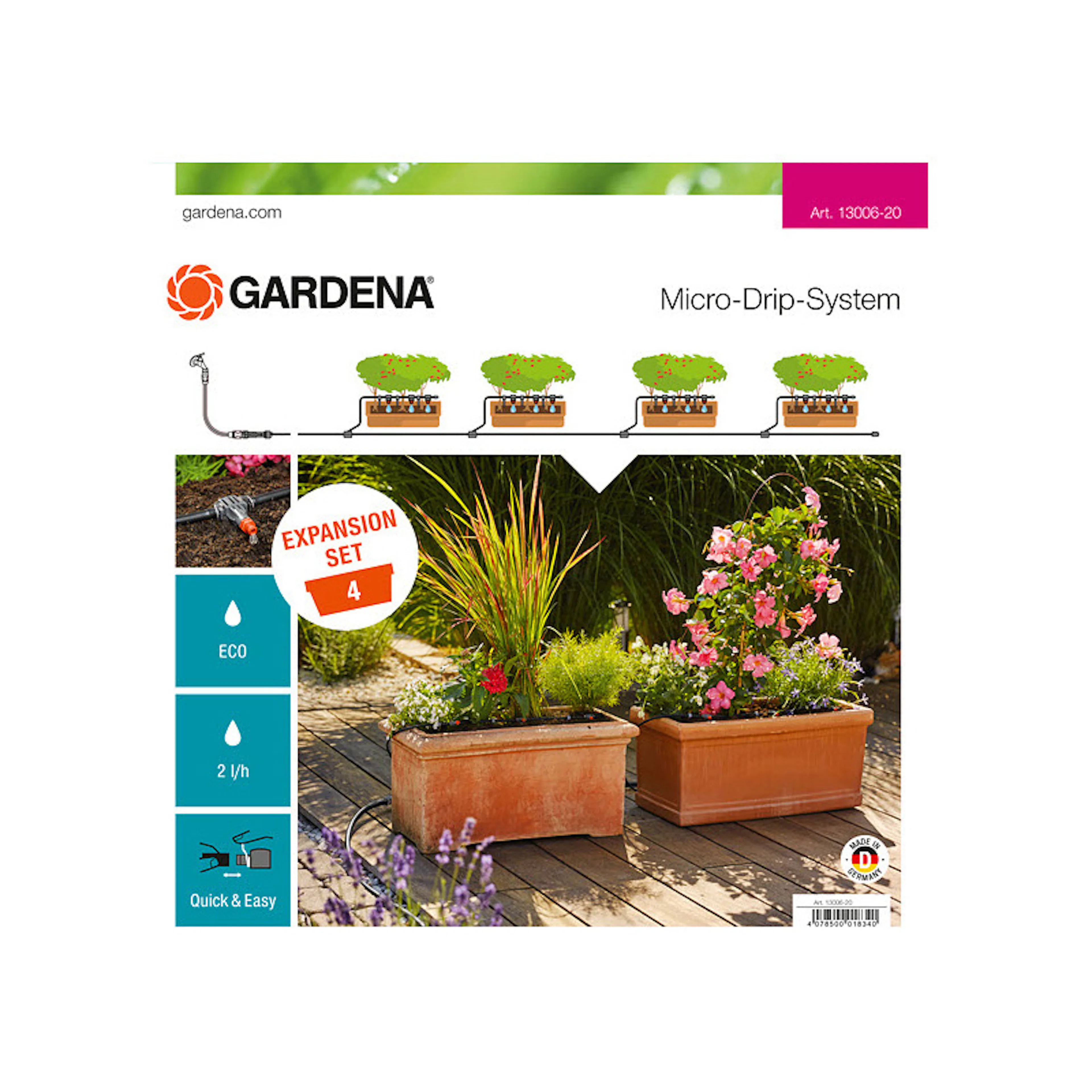Påbyggnadspaket Gardena Micro-Drip-System M för Växtlådor 2022