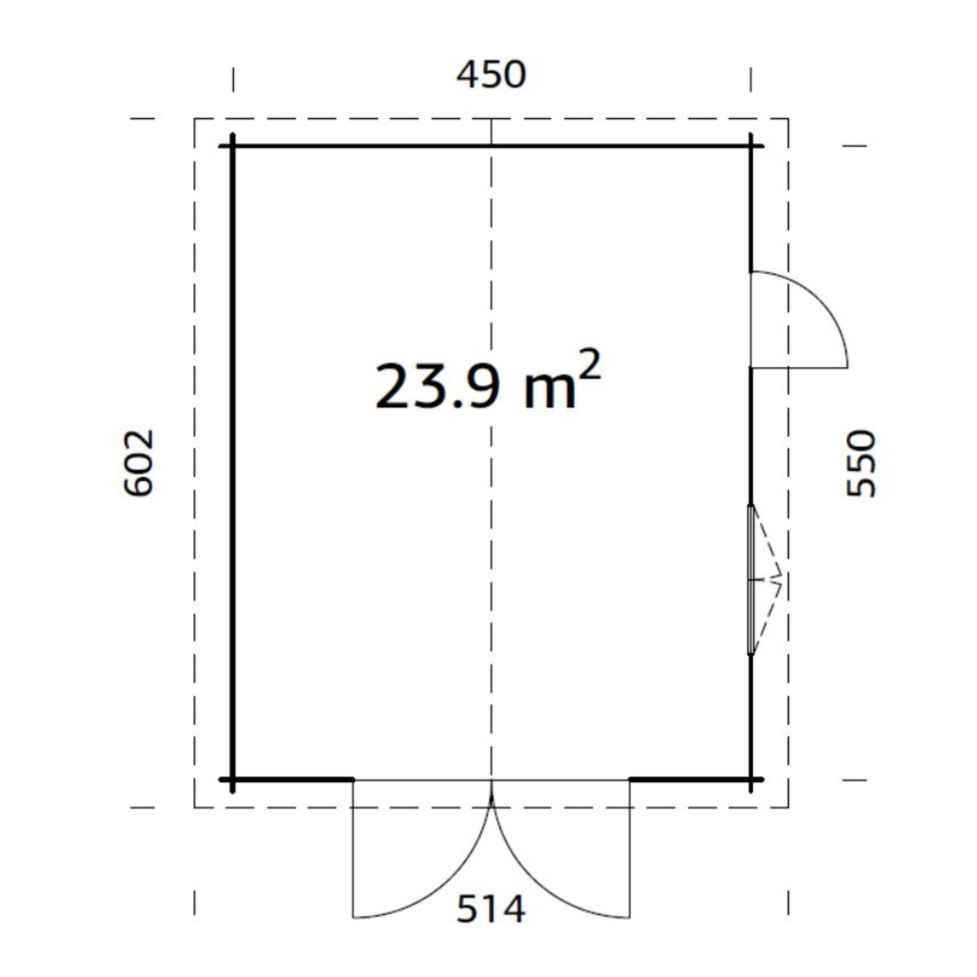 Roger 23,9 m2 with wooden gate Brun dippad