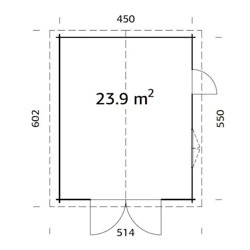 Roger 23,9 m2 with wooden gate Brun dippad