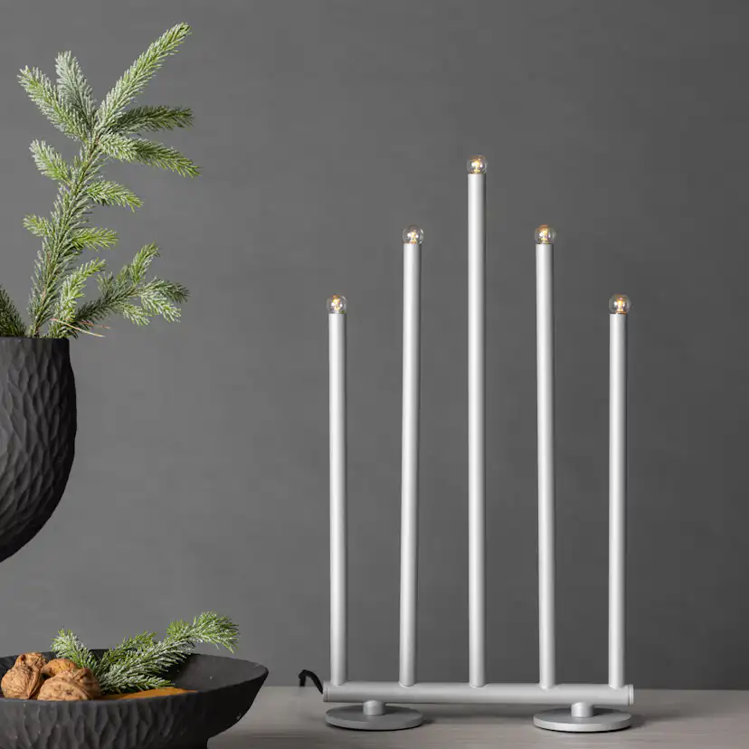 Björnfjället Candlestick 40cm - Matt Silver DImmer / Silver, 40 cm