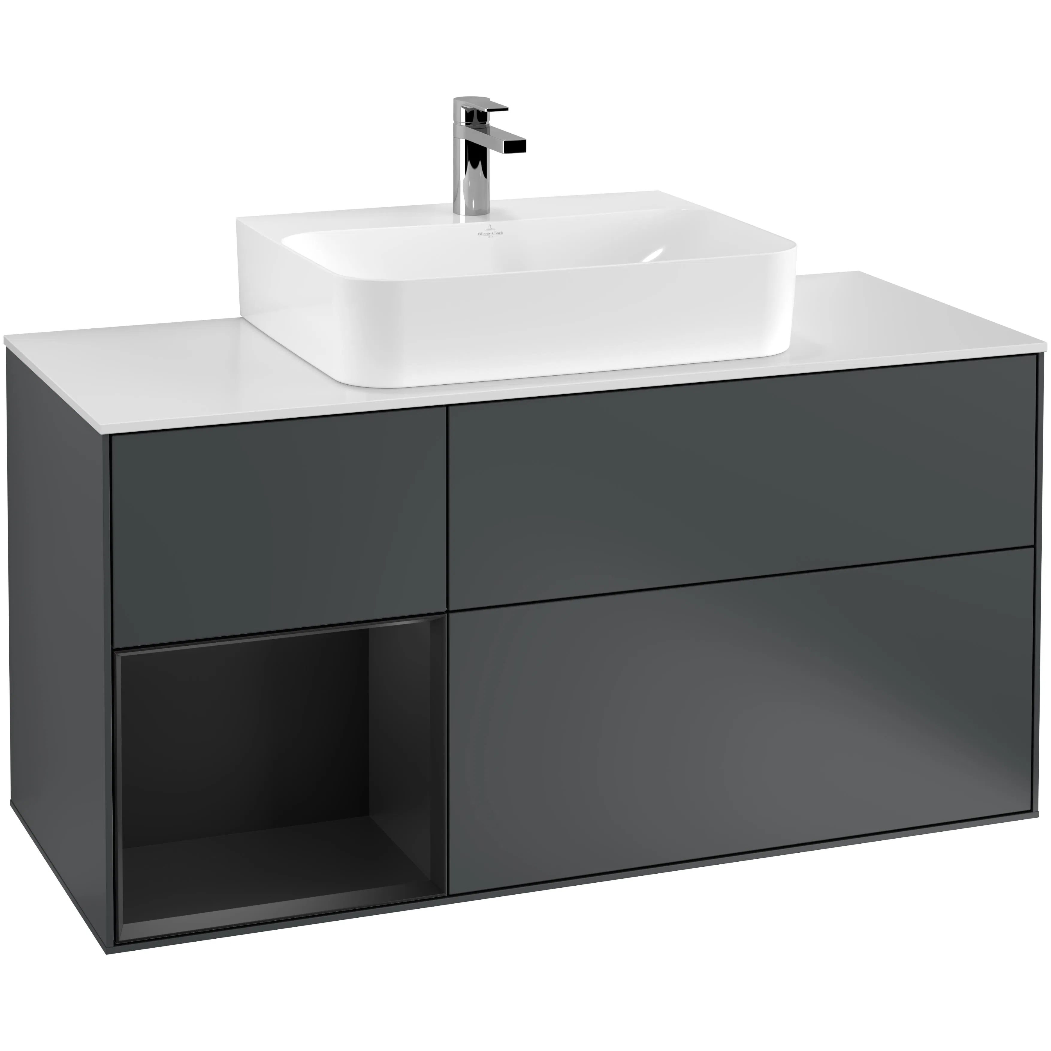Tvättställsskåp Villeroy & Boch Finion med 3 Lådor Hylla och Bänkskiva för Centrerat Tvättställ