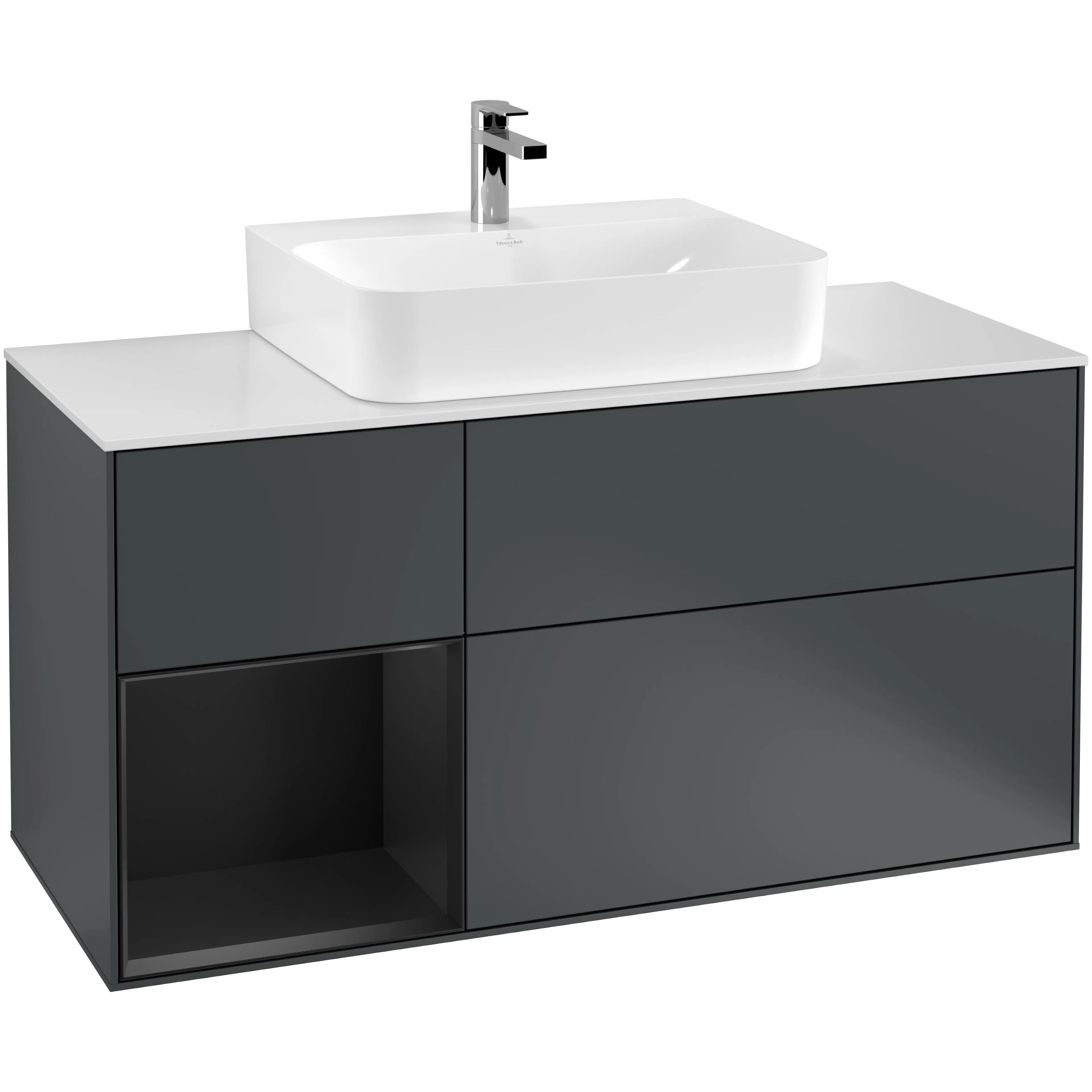 Tvättställsskåp Villeroy & Boch Finion med 3 Lådor Hylla och Bänkskiva för Centrerat Tvättställ