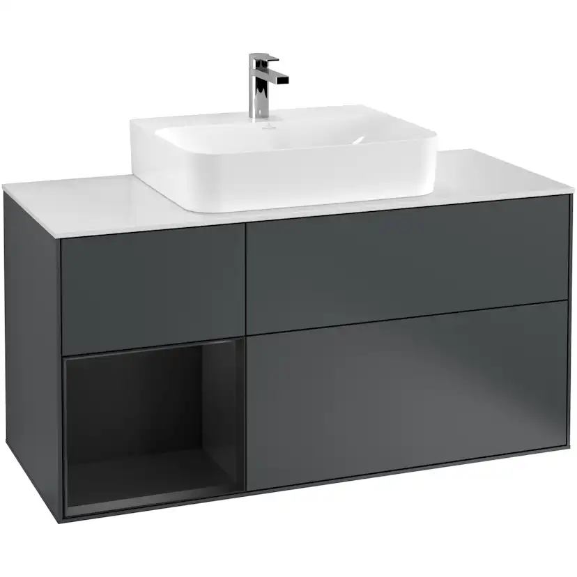 Tvättställsskåp Villeroy & Boch Finion med 3 Lådor Hylla och Bänkskiva för Centrerat Tvättställ