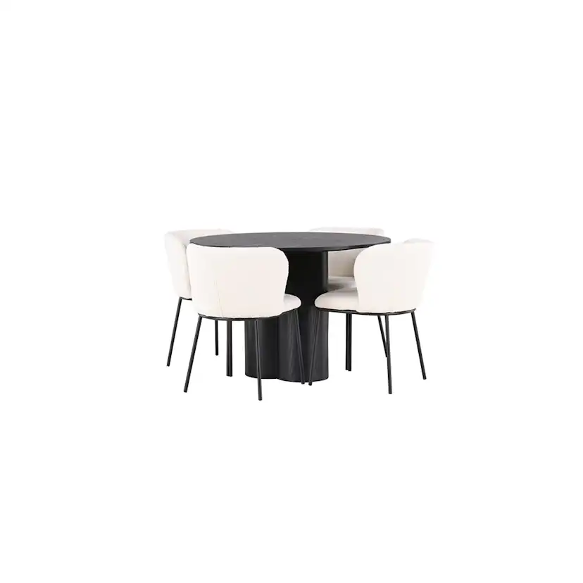 Matgrupp Venture Home Olivia Ø110 cm med 4 st Edina stolar