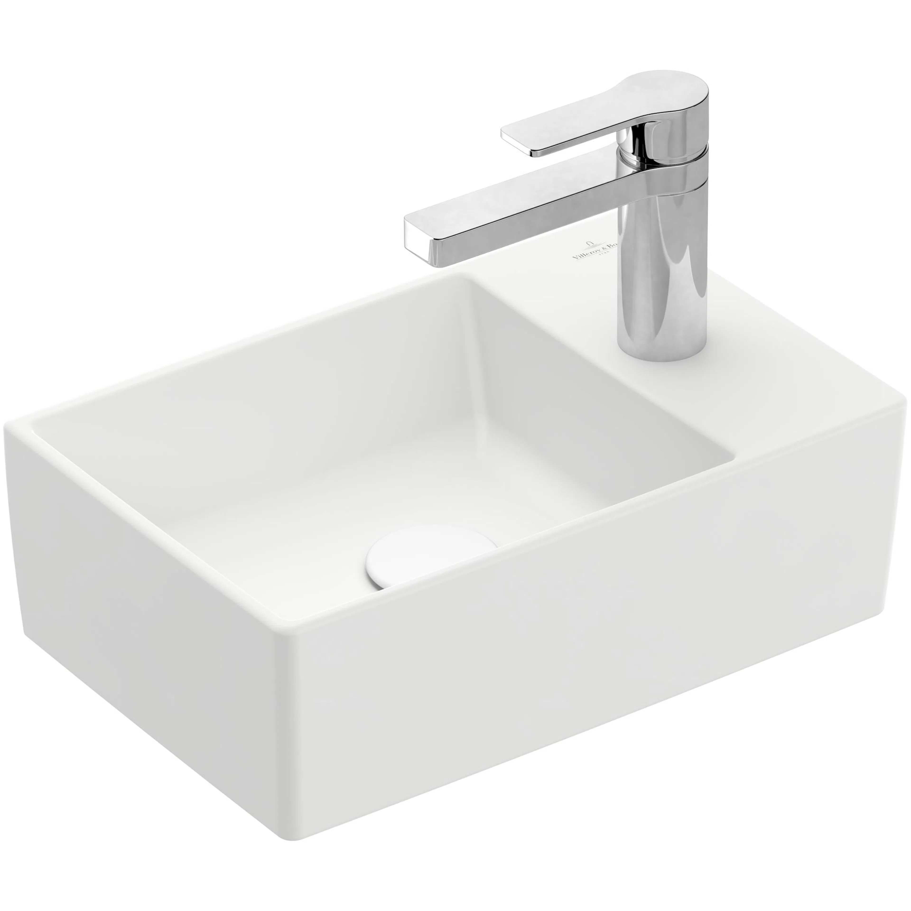 Tvättställ villeroy & Boch Memento 2.0 432340RW Stenvit CeramicPlus, för Enhålsblandare