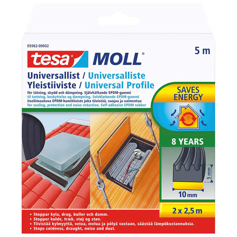 Universallist Tesa 5 m x 10 mm x 5 mm