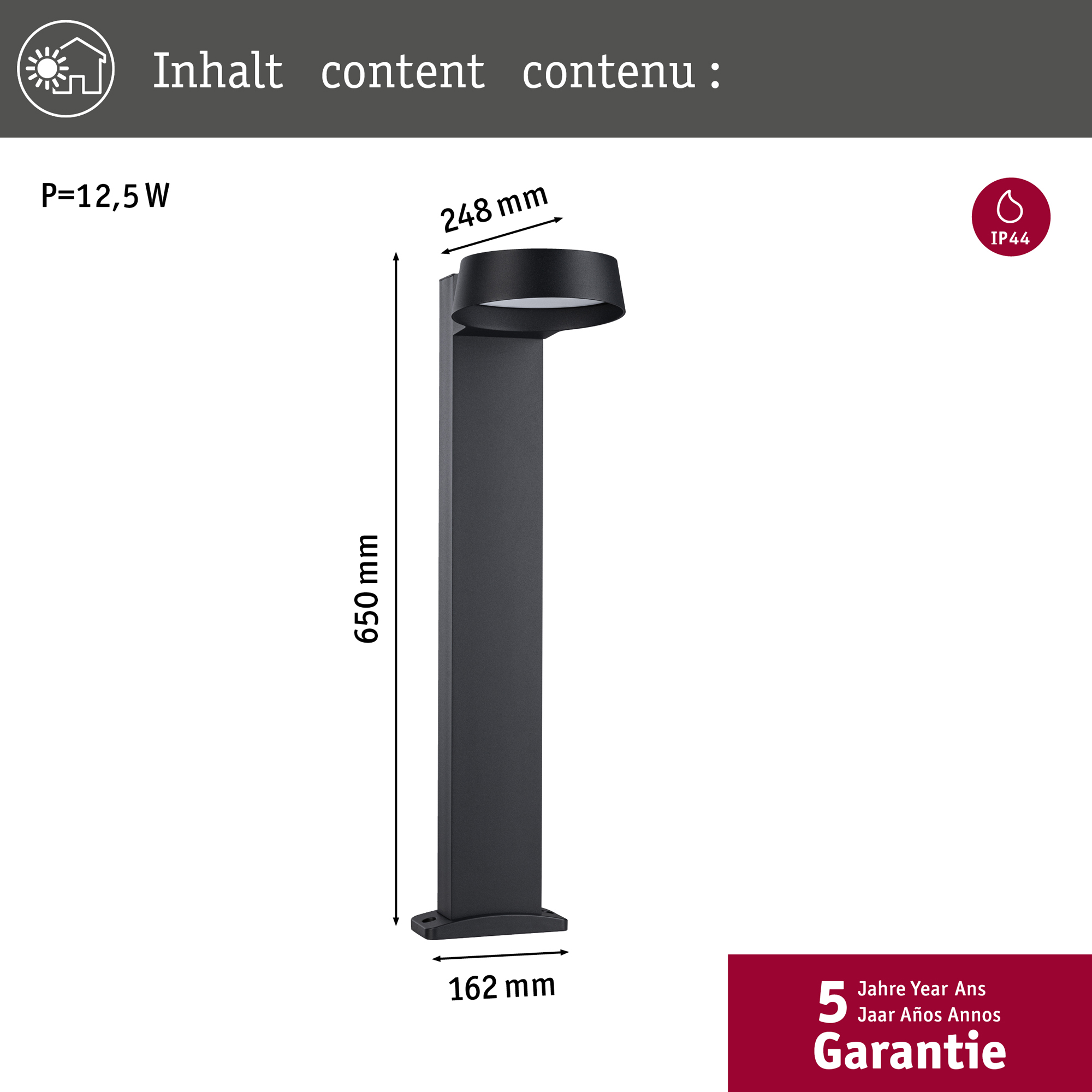 Pollare LED Paulmann Capea Grand IP44 230V