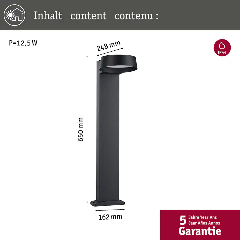 Pollare LED Paulmann Capea Grand IP44 230V
