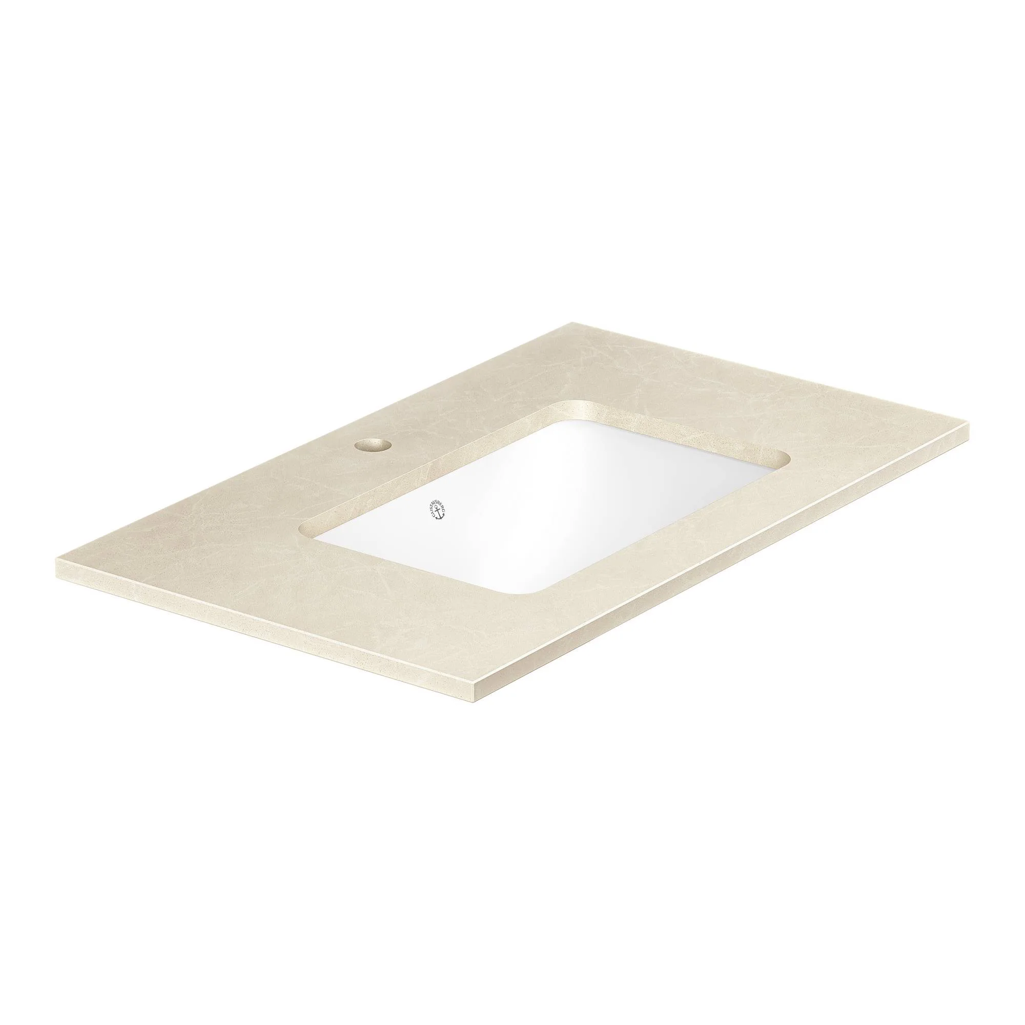 Stenbänkskiva Ducentic - 80 cm. Beige Royal, 1 ho, för 1st s Beige, 1 st Singelhålsblandare
