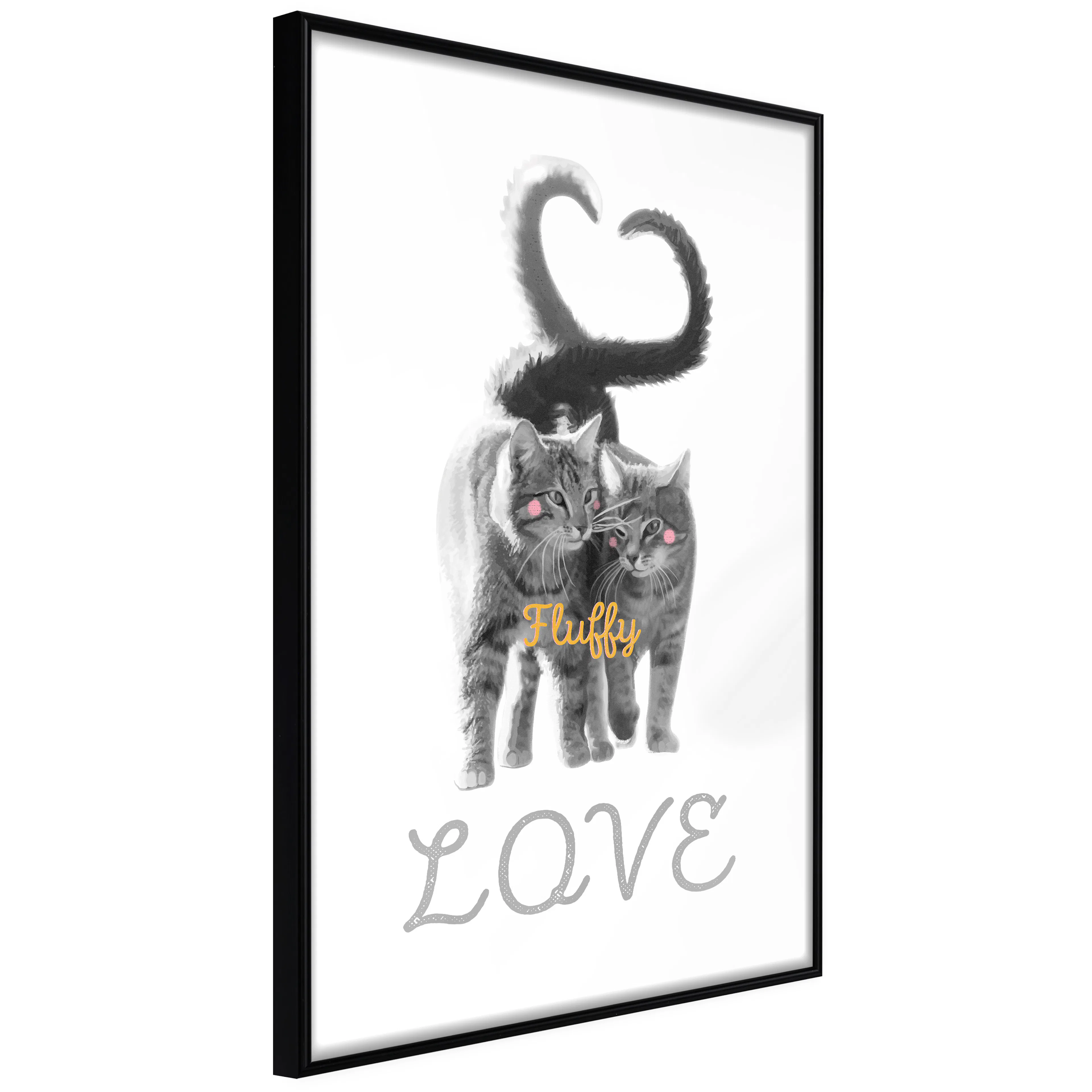 Affisch - Fluffy Love [Poster] 30x45 Svart ram, 30x45 cm