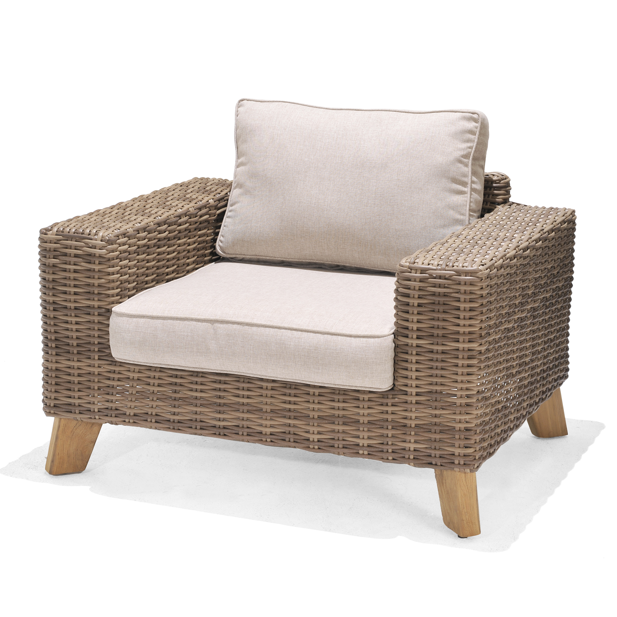 Loungestol LifestyleGarden Bahamas Utomhusfåtölj i Konstrotting, Aluminium & Teak