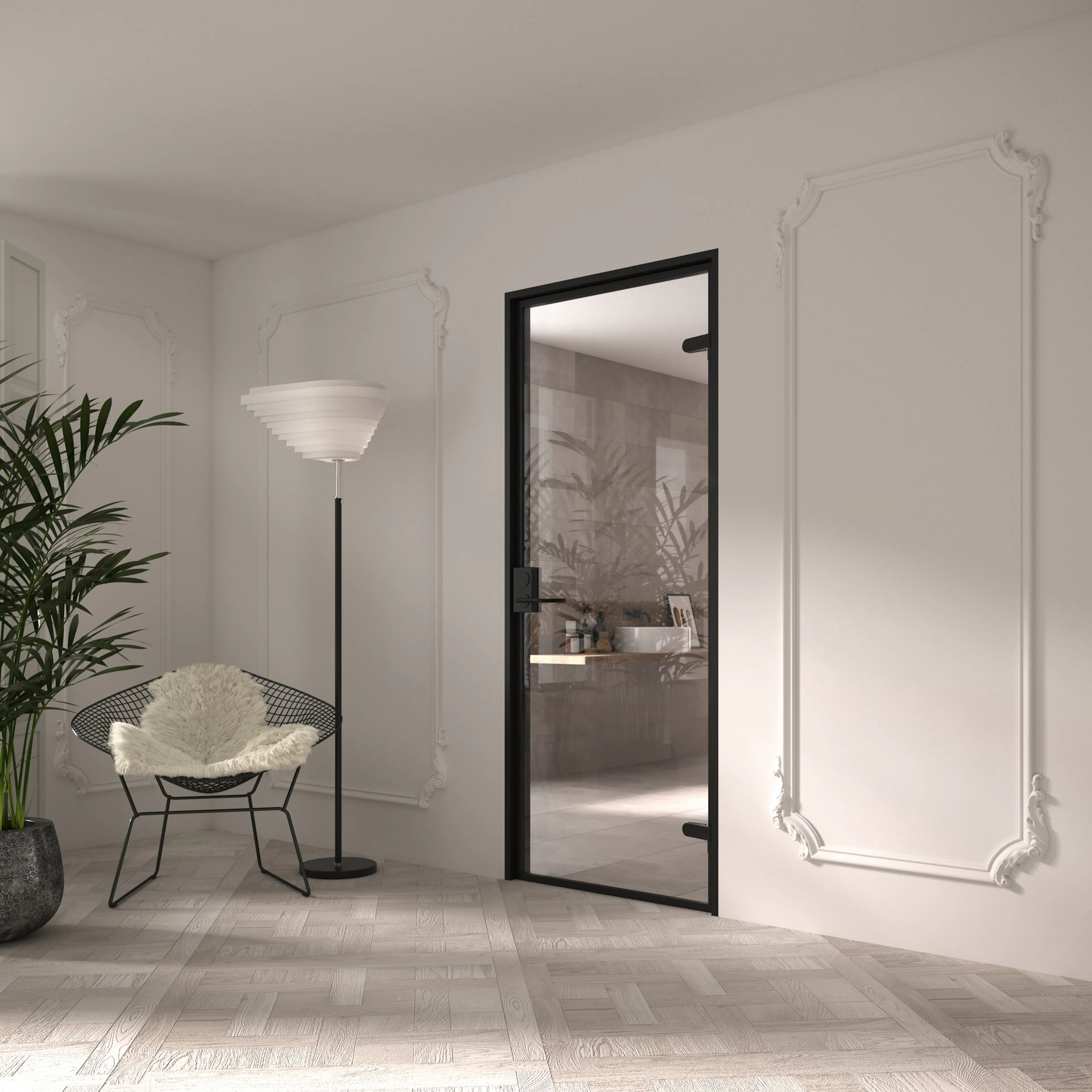 Celine M02 New York, Innerdörr i glas HxB: 2000x800 mm, Klarglas
