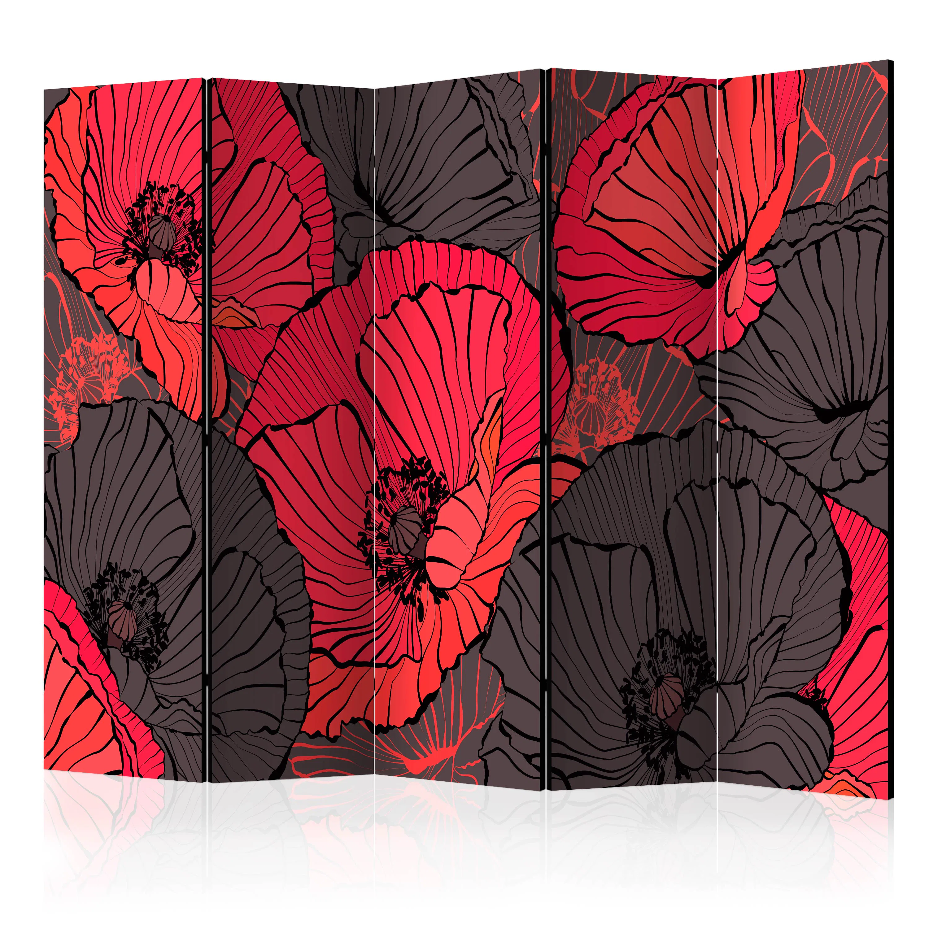 Rumsavdelare Skärmvägg Arkiio Pleated Poppies II 225x172 cm