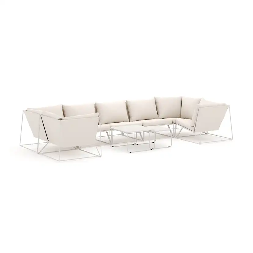 Loungesoffa Comfort Garden Usteryd utomhus U-soffa 7-sits med stängt avslut