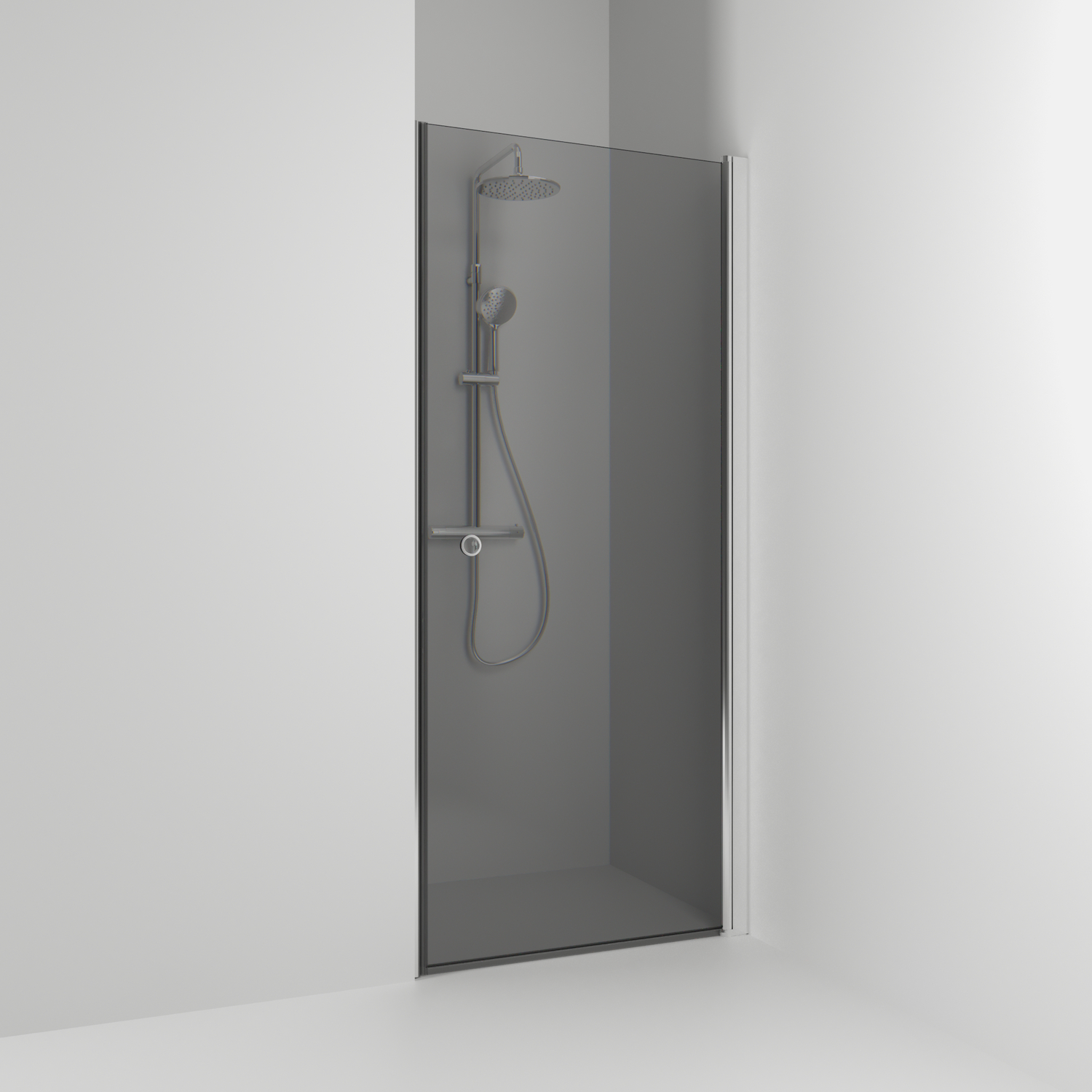 Enisch Rak Skoga HG Bl/Rö 90 Profil: Alu blank, Rökglas, 863x1980 mm