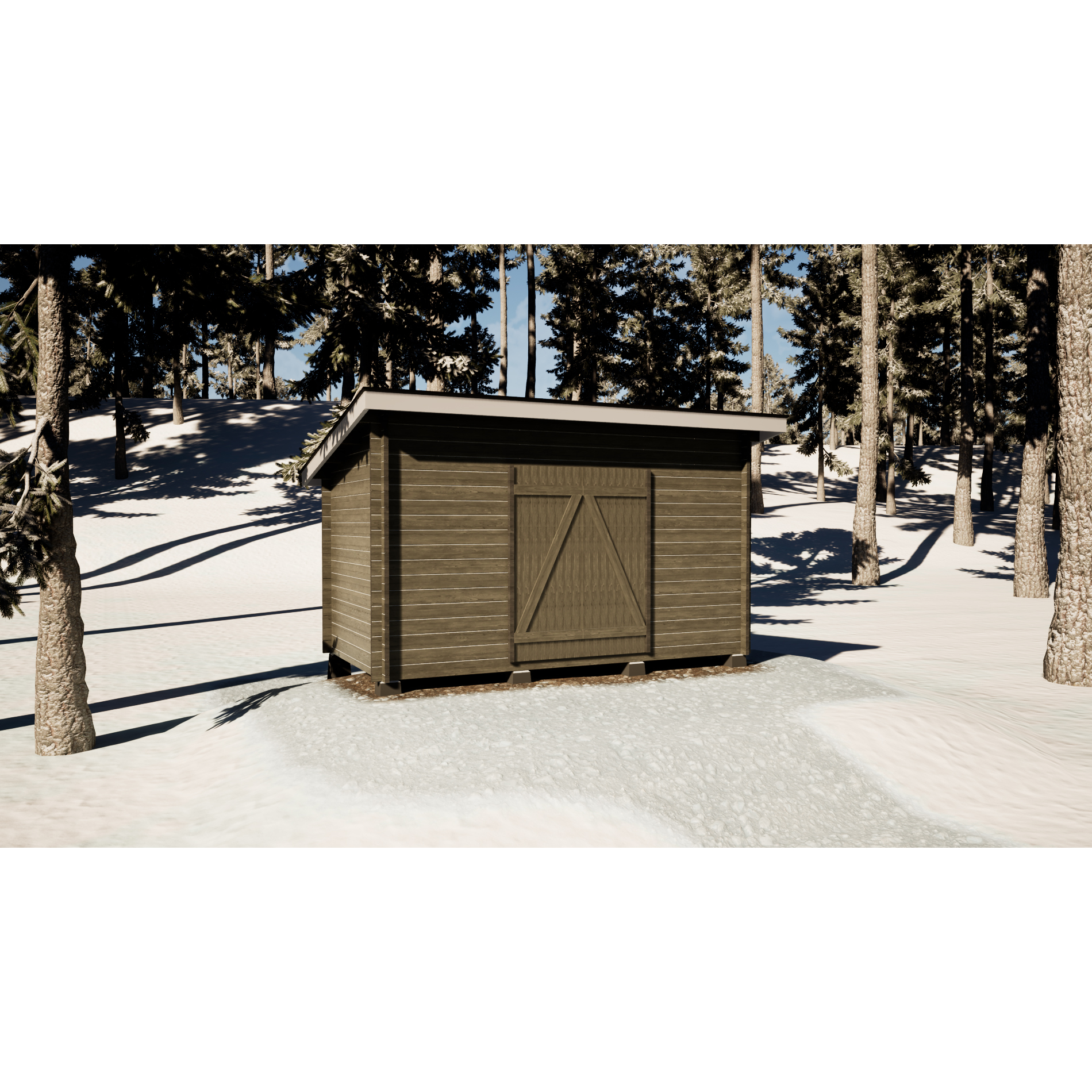 Timmerförråd LP Garden P-S (8m²) Pulpettak