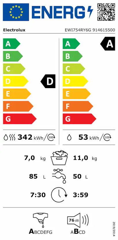 Kombi tvätt/tork Electrolux EWI754RY6G