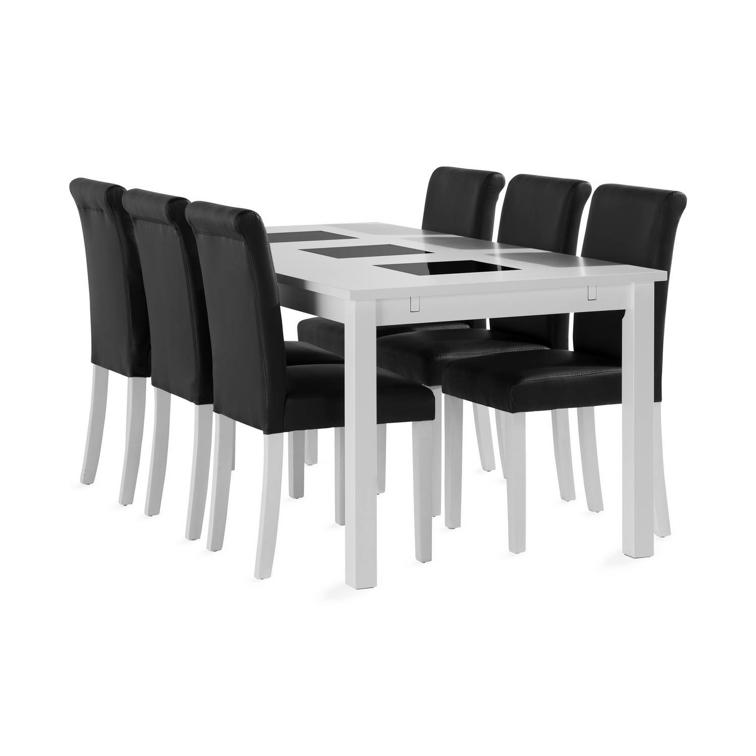 Matgrupp Basic Home Jasmin Rektangulärt Matbord 180-270 cm Förlängningsbart med 6 Ravesta Matstol